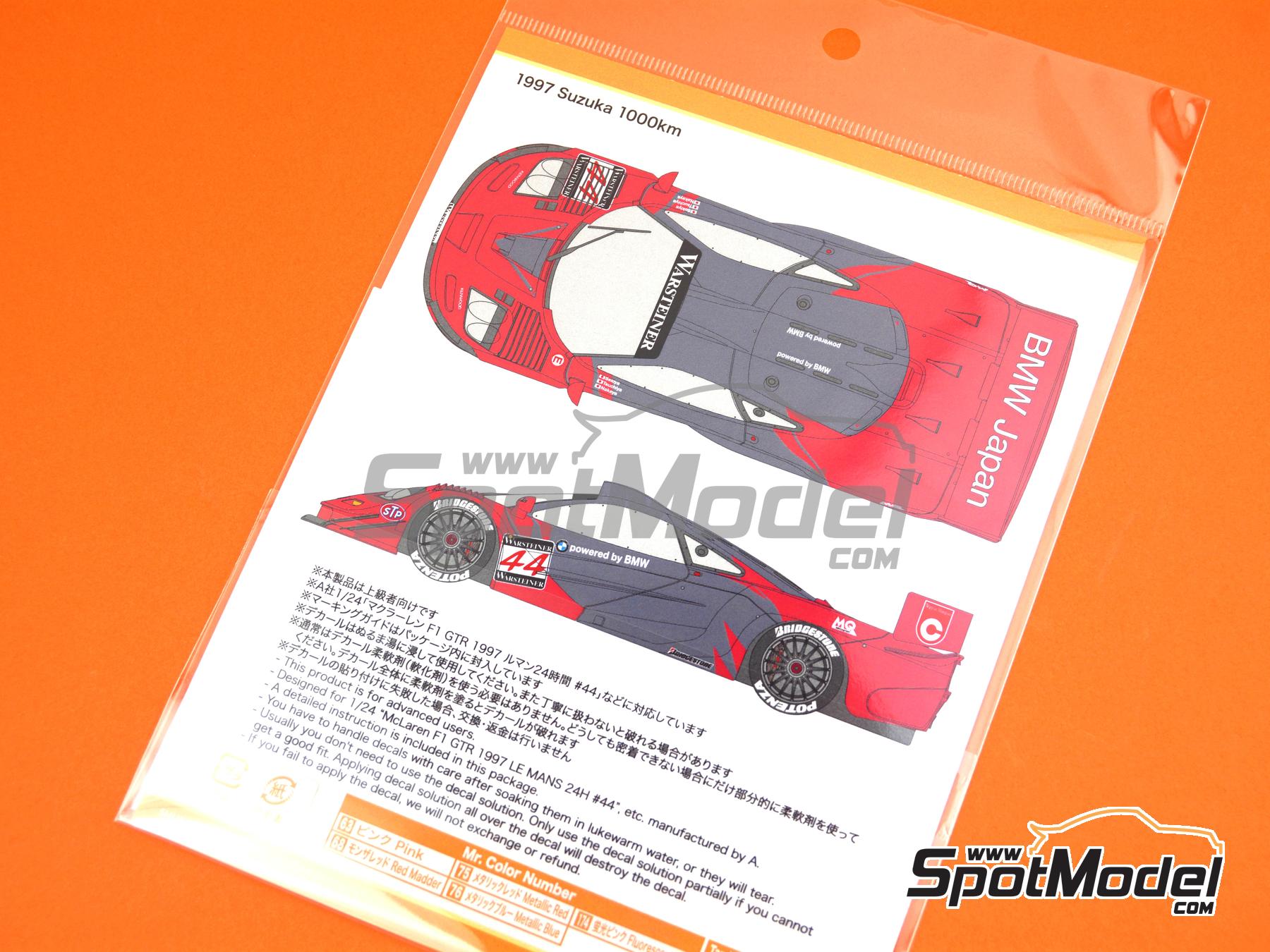 Image 5: McLaren F1 GTR Long Tail Lark Team sponsored by BMW Japan - Suzuka 1000 Km 1997 | Marking / livery in 1/24 scale manufactured by Shunko Models (ref.&nbsp;SHK-D512)