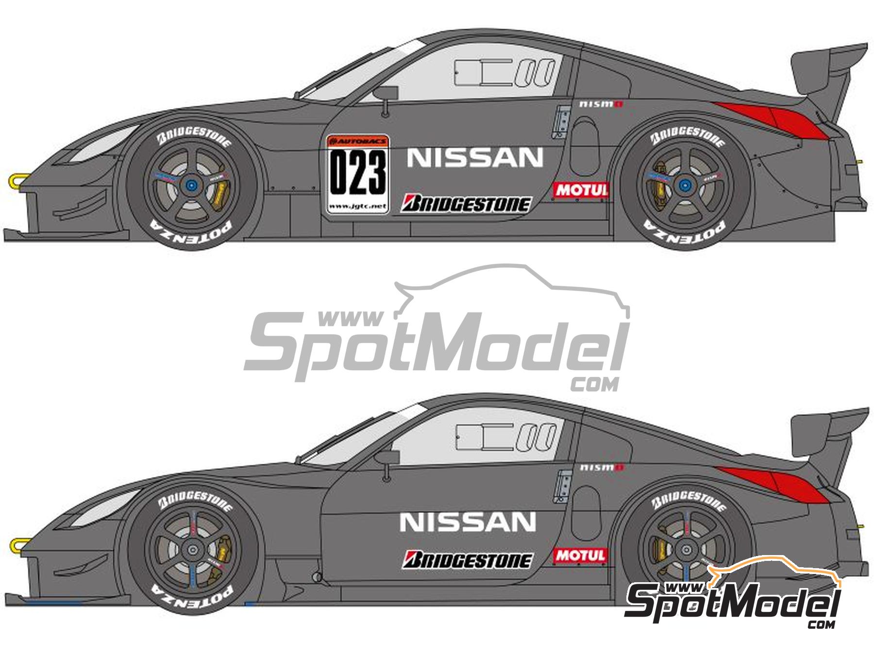 Image 1: Nissan Fairlady Z Equipo Nismo patrocinado por Bridgestone Potenza - Test Campeonato Japonés de GTs (JGTC) 2004 y 2005 | Decoración en escala 1/24 fabricado por Shunko Models (ref. SHK-D517)