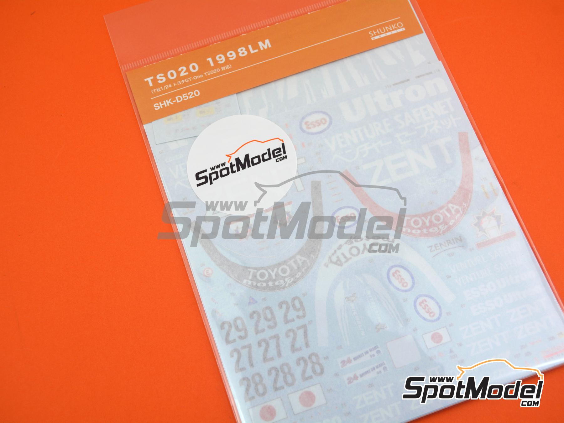 Image 4: Toyota TS020 GT-One Toyota Motorsport Team sponsored by Esso Ultron - 24 Hours Le Mans 1998 | Marking / livery in 1/24 scale manufactured by Shunko Models (ref.&nbsp;SHK-D520)
