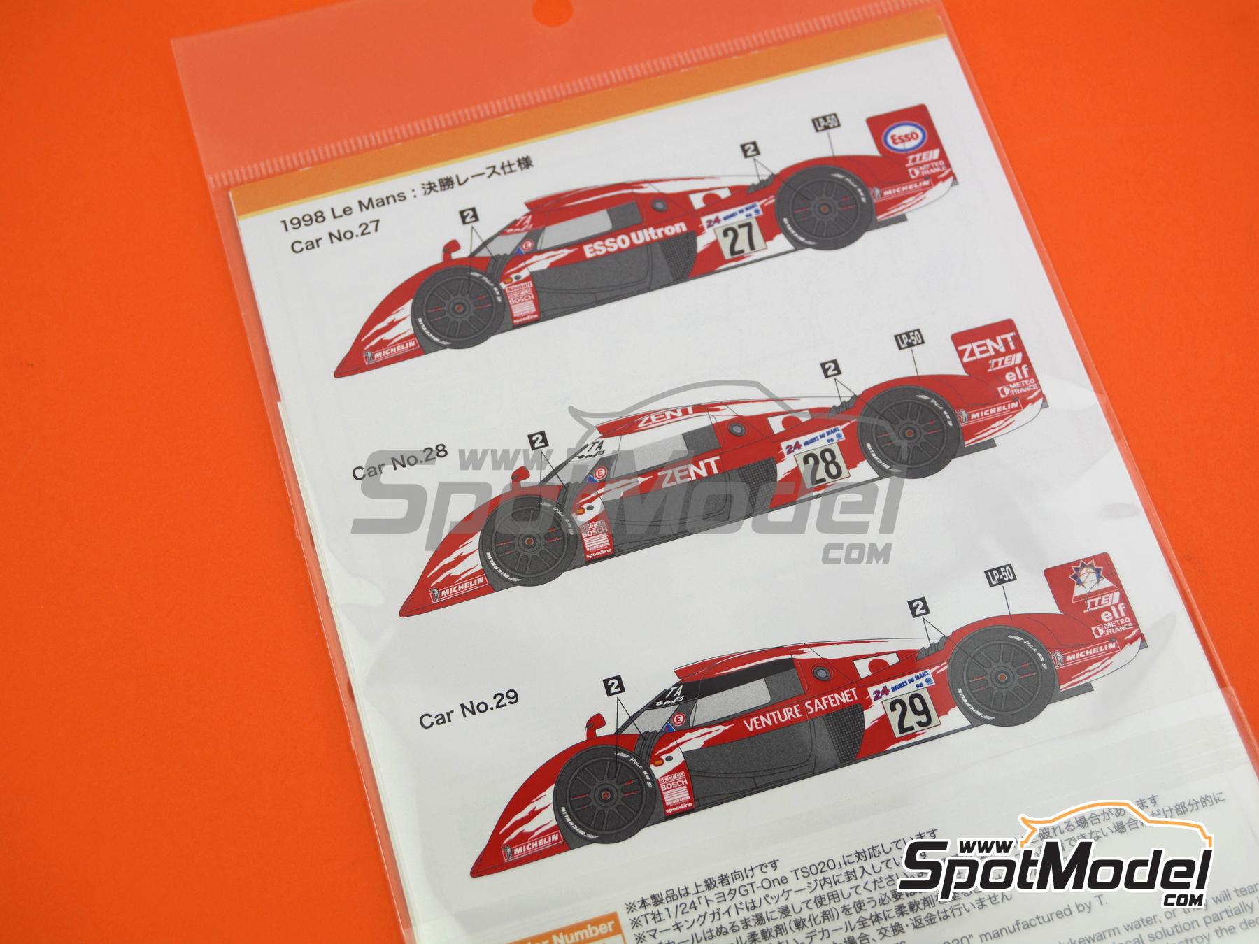 Image 5: Toyota TS020 GT-One Toyota Motorsport Team sponsored by Esso Ultron - 24 Hours Le Mans 1998 | Marking / livery in 1/24 scale manufactured by Shunko Models (ref.&nbsp;SHK-D520)