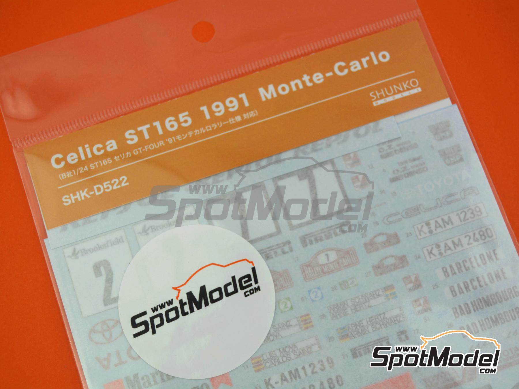 Image 3: Toyota Celica GT-Four ST165 Grupo A Equipo Toyota Team Europe TTE patrocinado por Repsol, Marlboro - Rally de Monte Carlo - Rallye Automobile de Monte-Carlo 1991 | Decoraci&oacute;n en escala&nbsp;1/24 fabricado por Shunko Models (ref.&nbsp;SHK-D522)