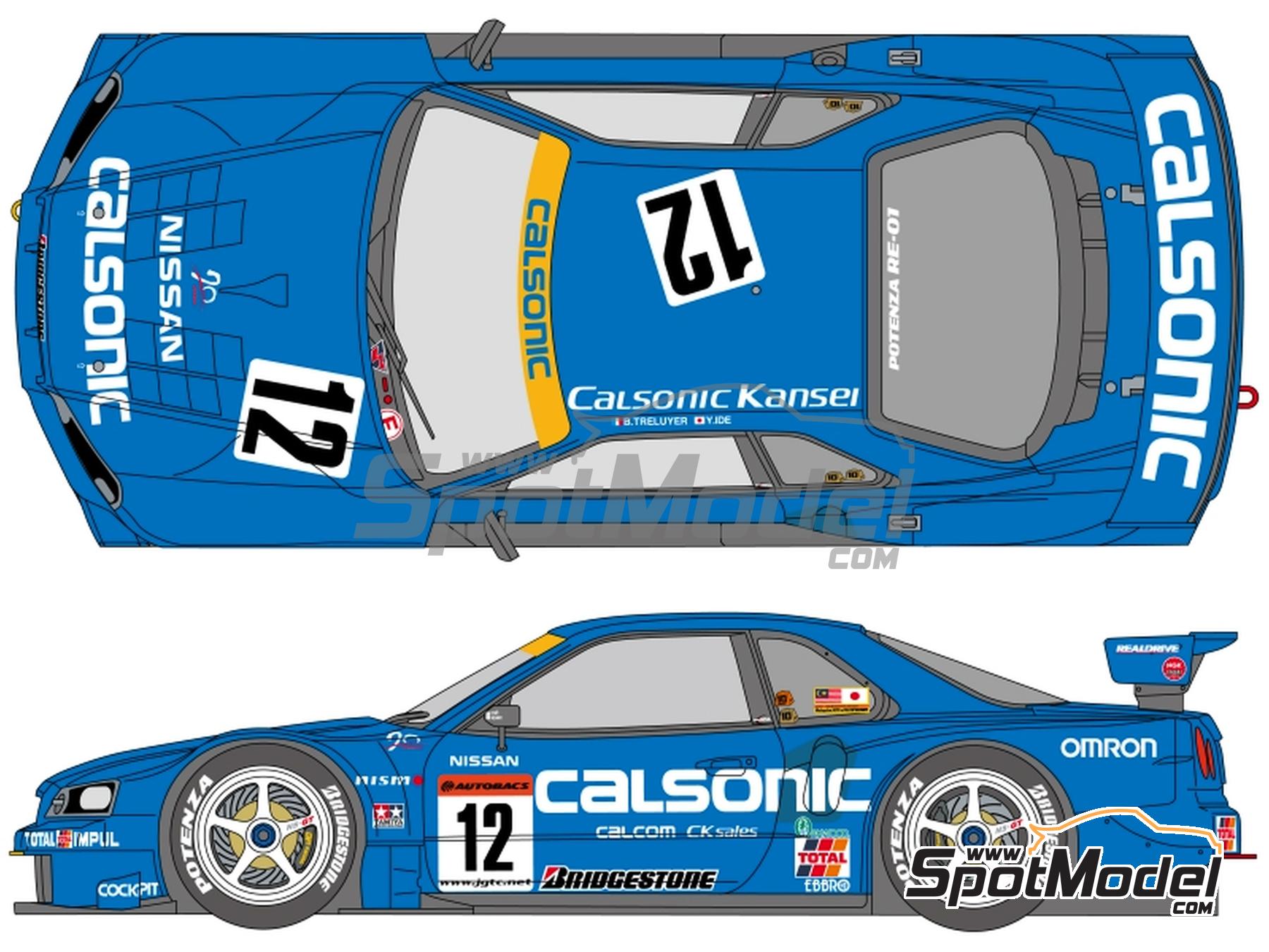 Image 1: Nissan Skyline GT-R (R34) Impul Team sponsored by Calsonic - Japanese Grand Touring Car Championship (JGTC) 2003 | Marking / livery in 1/24 scale manufactured by Shunko Models (ref.&nbsp;SHK-D524)