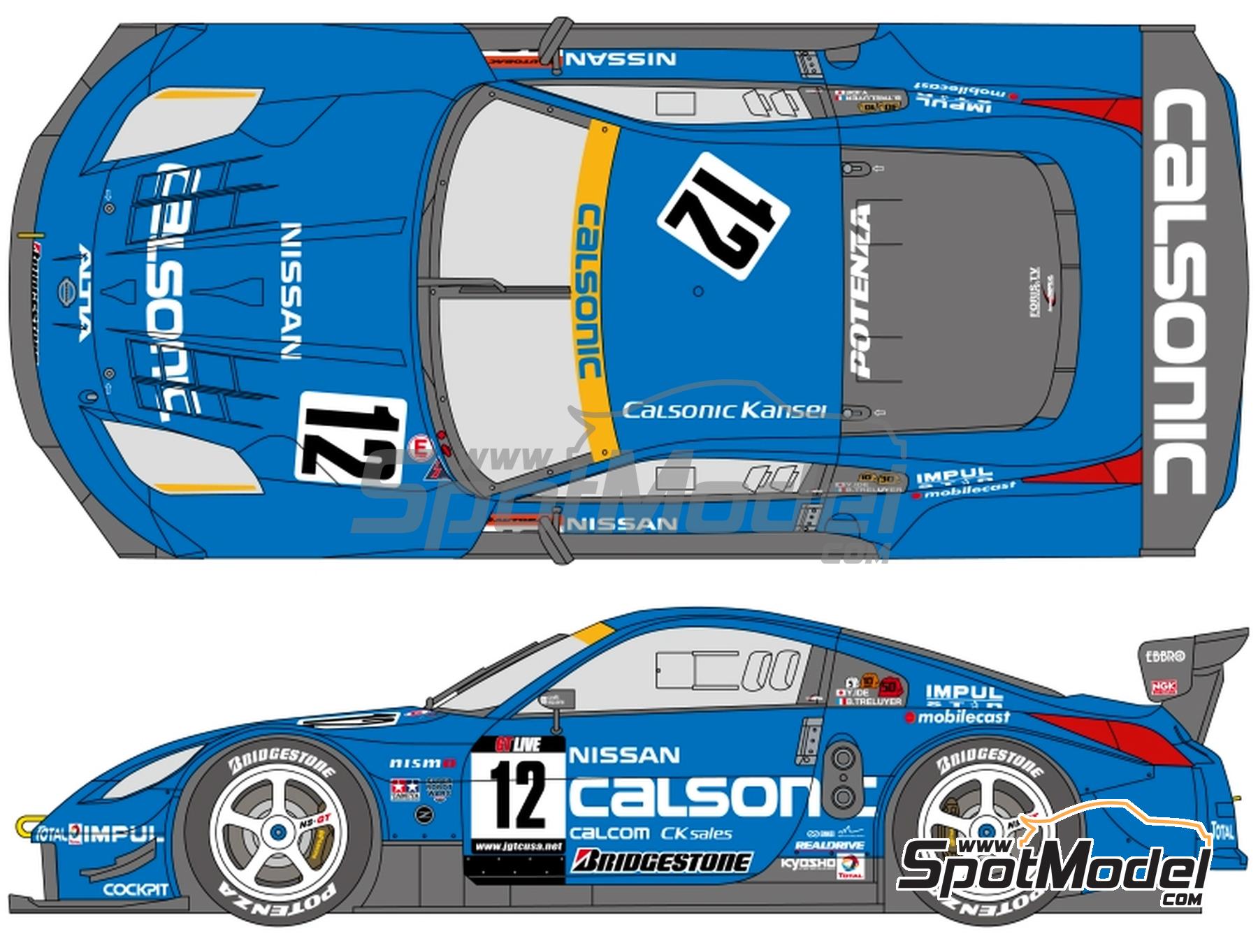 Image 1: Nissan 350Z Impul Team sponsored by Calsonic - Japanese Grand Touring Car Championship (JGTC) 2004 | Marking / livery in 1/24 scale manufactured by Shunko Models (ref.&nbsp;SHK-D525)