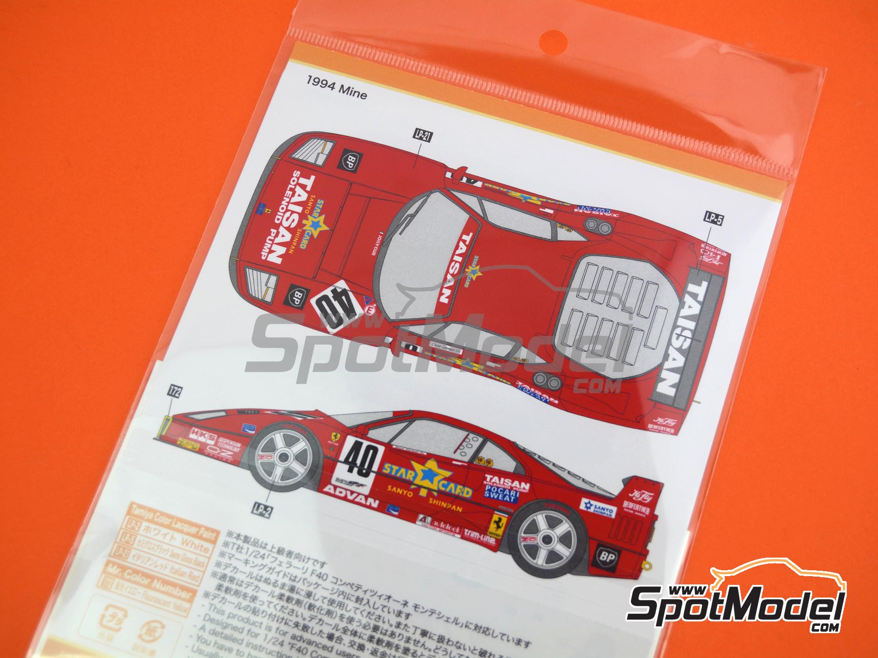 Image 3: Ferrari F40 LM Taisan Team sponsored by Starcard - Japan GT Championship JGTC 1994 | Marking / livery in 1/24 scale manufactured by Shunko Models (ref.&nbsp;SHK-D527)