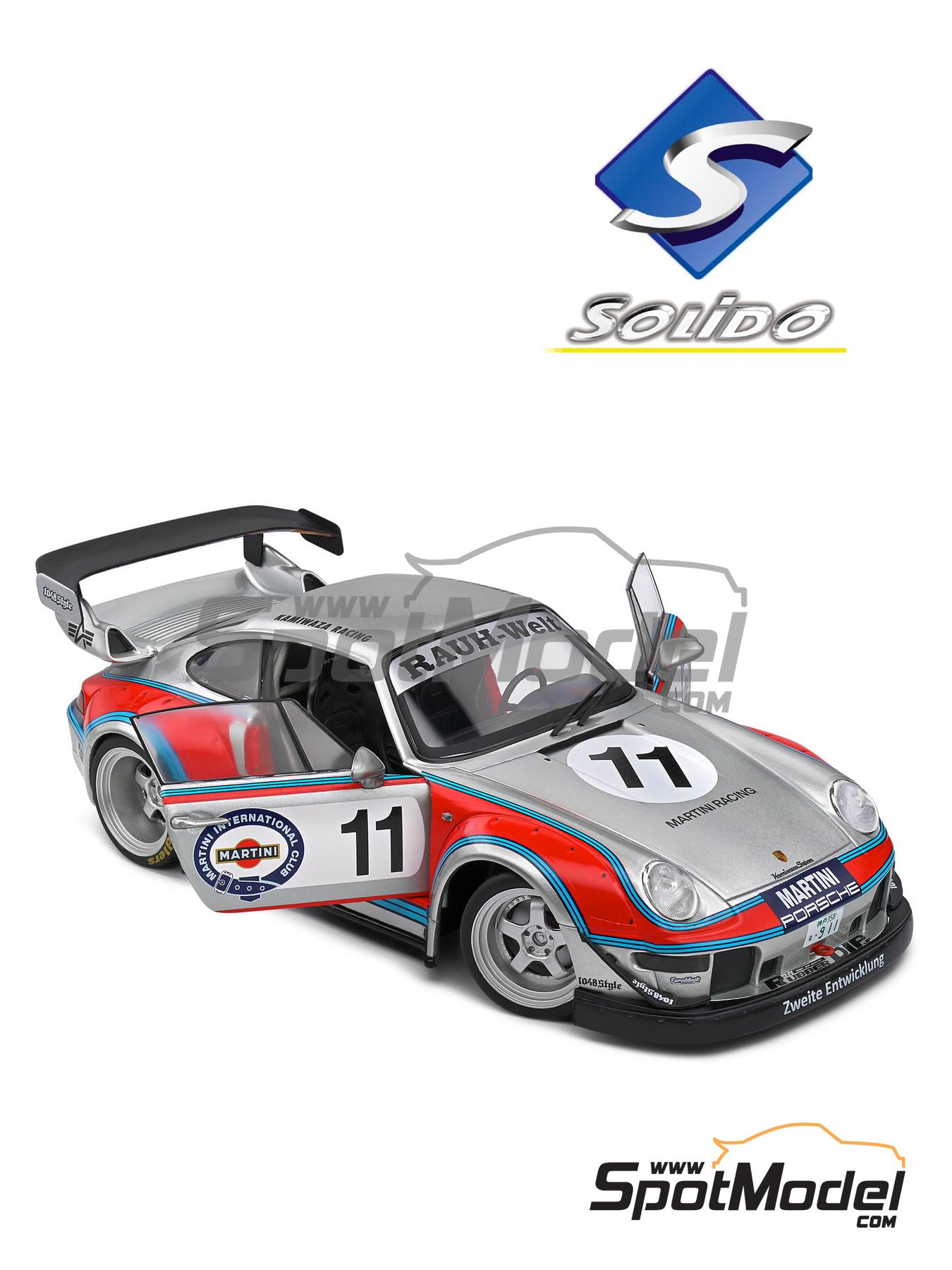 Porsche 911 RWB Bodykit Martini Gray - 2020. Diecast model car in 1/18  scale manufactured by Solido (ref. DIE-59743