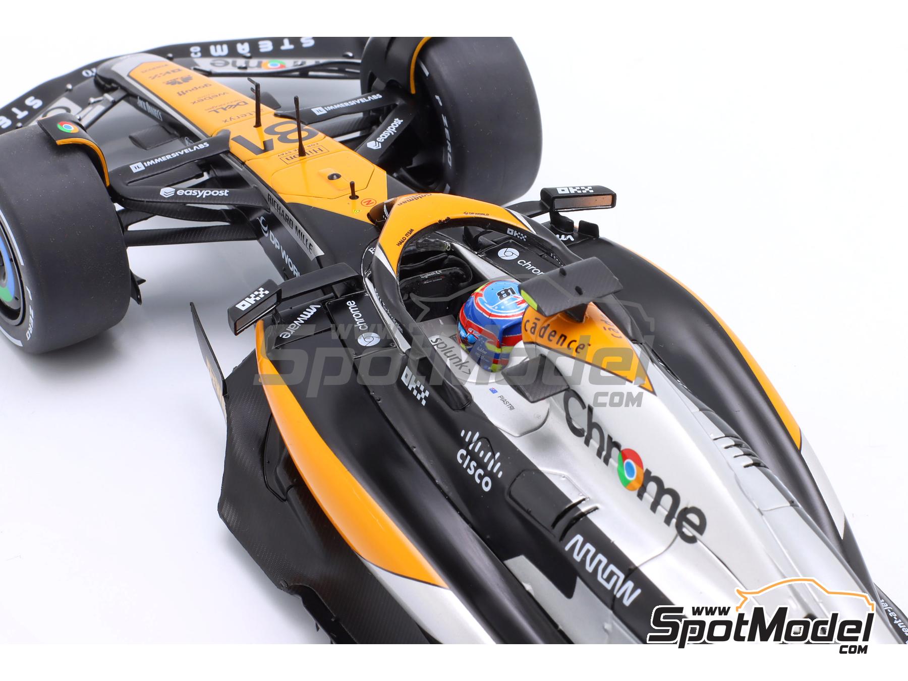 Image 5: McLaren Mercedes MCL60 McLaren F1 Team sponsored by Chrome, Velo - British Formula 1 Grand Prix 2023 | Diecast model car in 1/18 scale manufactured by Solido (ref.&nbsp;DIE-59949, also 3663506036576 and S1811202)