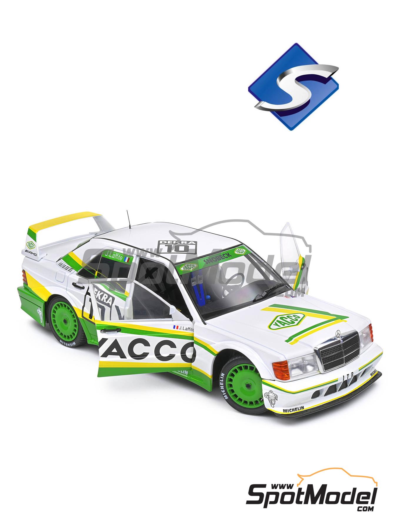 Solido S1801006: Diecast model car 1/18 scale - Mercedes Benz 190E 2.5 16V  Evo2 Snobeck Team sponsored by Yacco #10 - Jacques Laffite (FR) - DTM 1991  (ref. DIE-60712) | SpotModel