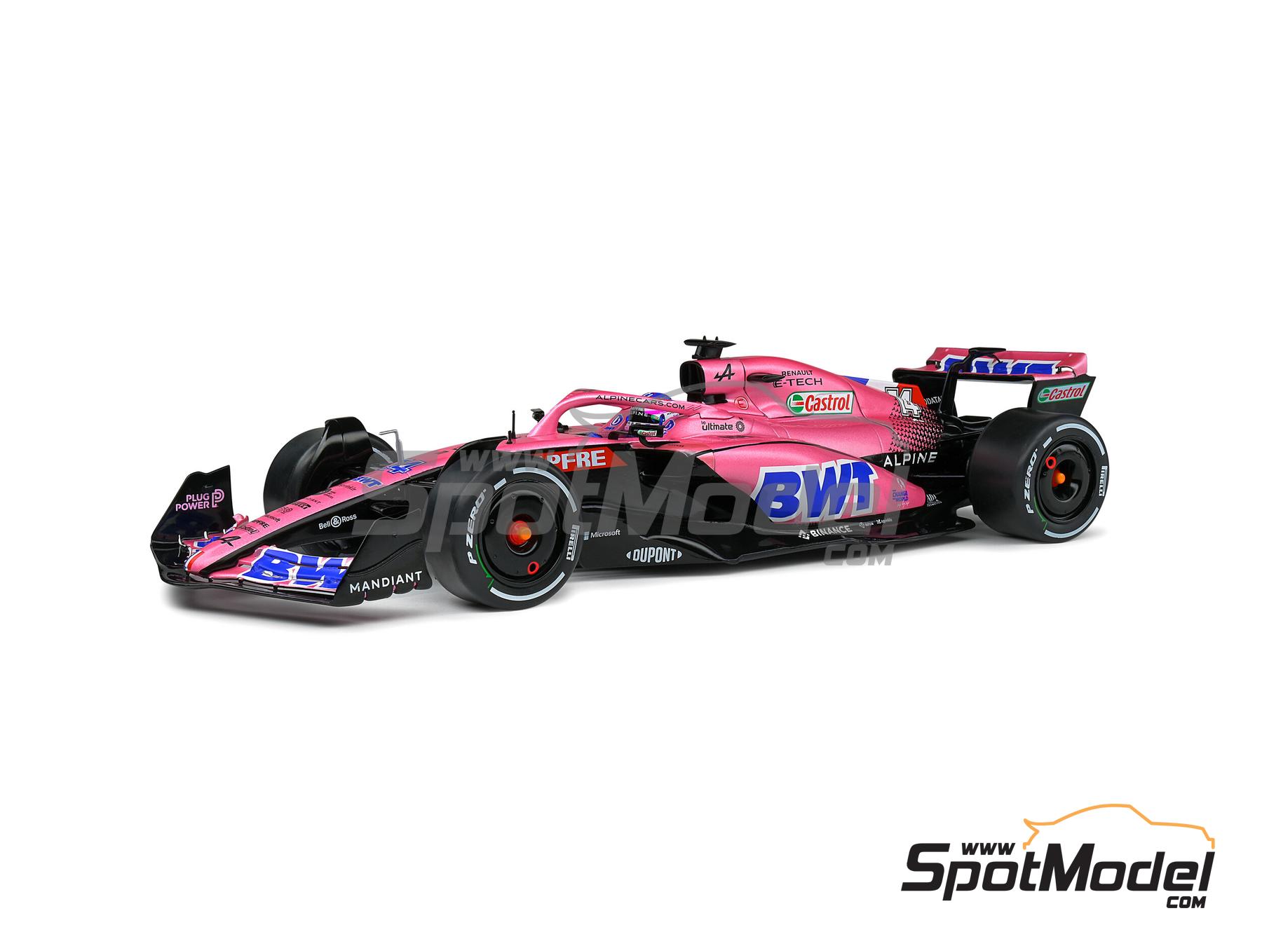 Image 1: Alpine Renault A522 sponsored by BWT - Bahrain Formula 1 Grand Prix 2022 | Diecast model car in 1/18 scale manufactured by Solido (ref.&nbsp;DIE-60715, also 3663506019036 and S1808801)