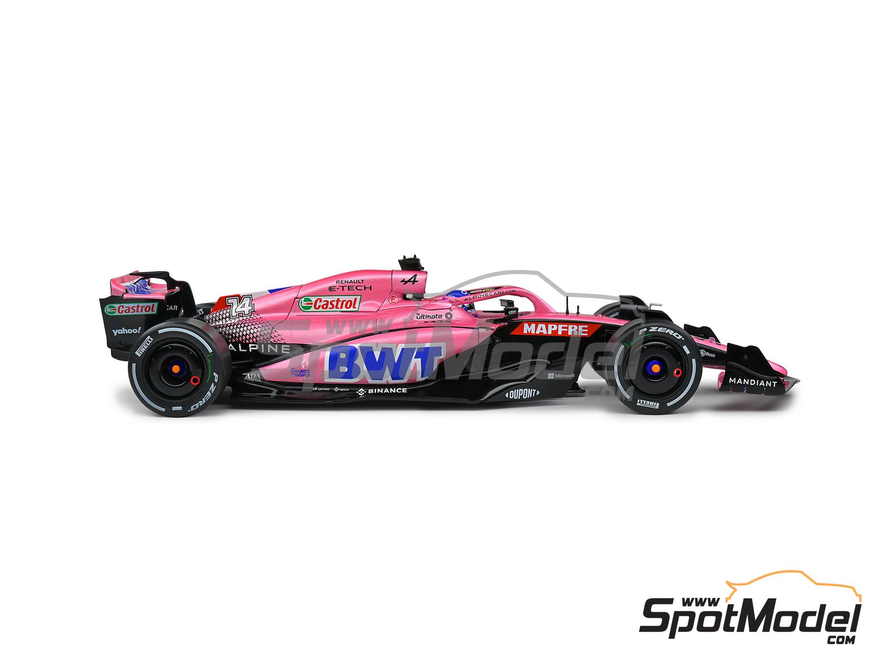 Image 5: Alpine Renault A522 sponsored by BWT - Bahrain Formula 1 Grand Prix 2022 | Diecast model car in 1/18 scale manufactured by Solido (ref.&nbsp;DIE-60715, also 3663506019036 and S1808801)