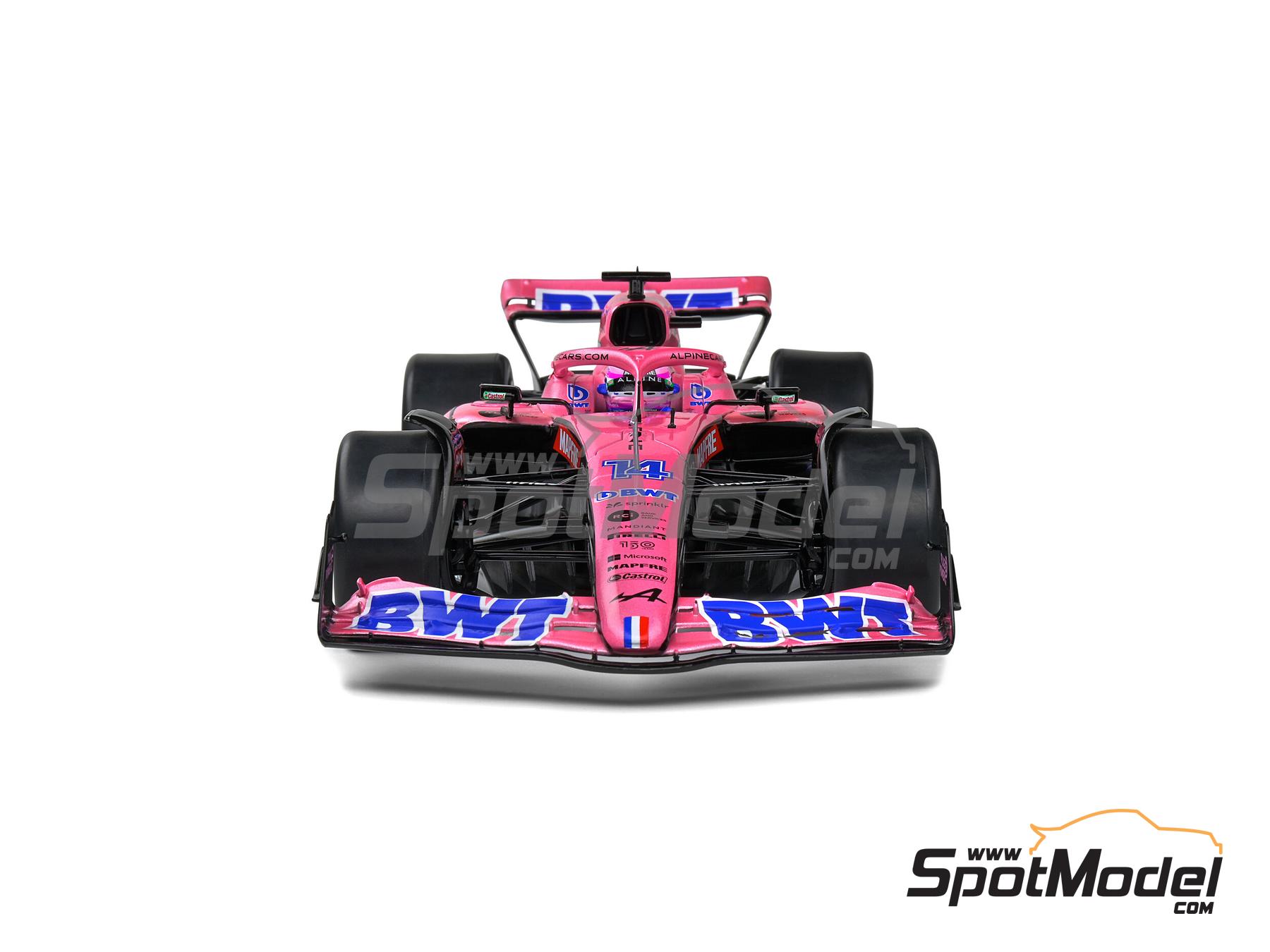 Image 6: Alpine Renault A522 sponsored by BWT - Bahrain Formula 1 Grand Prix 2022 | Diecast model car in 1/18 scale manufactured by Solido (ref.&nbsp;DIE-60715, also 3663506019036 and S1808801)
