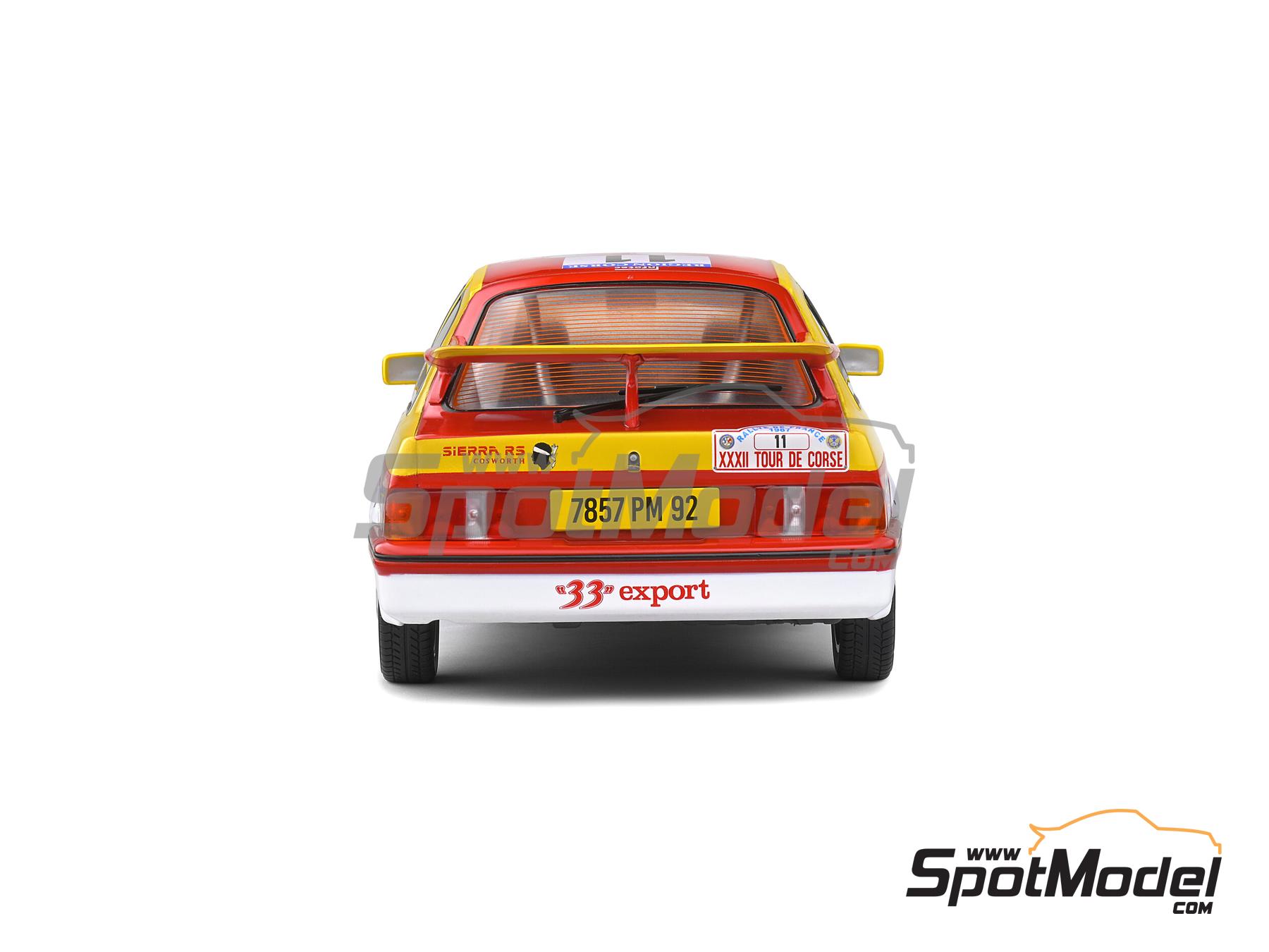 Image 3: Ford Sierra RS Cosworth Group A Ford France Team sponsored by 33 Export - Tour de Corse Rallye de France 1987 | Diecast model car in 1/18 scale manufactured by Solido (ref.&nbsp;DIE-60722, also 3663506012150 and S1806103)