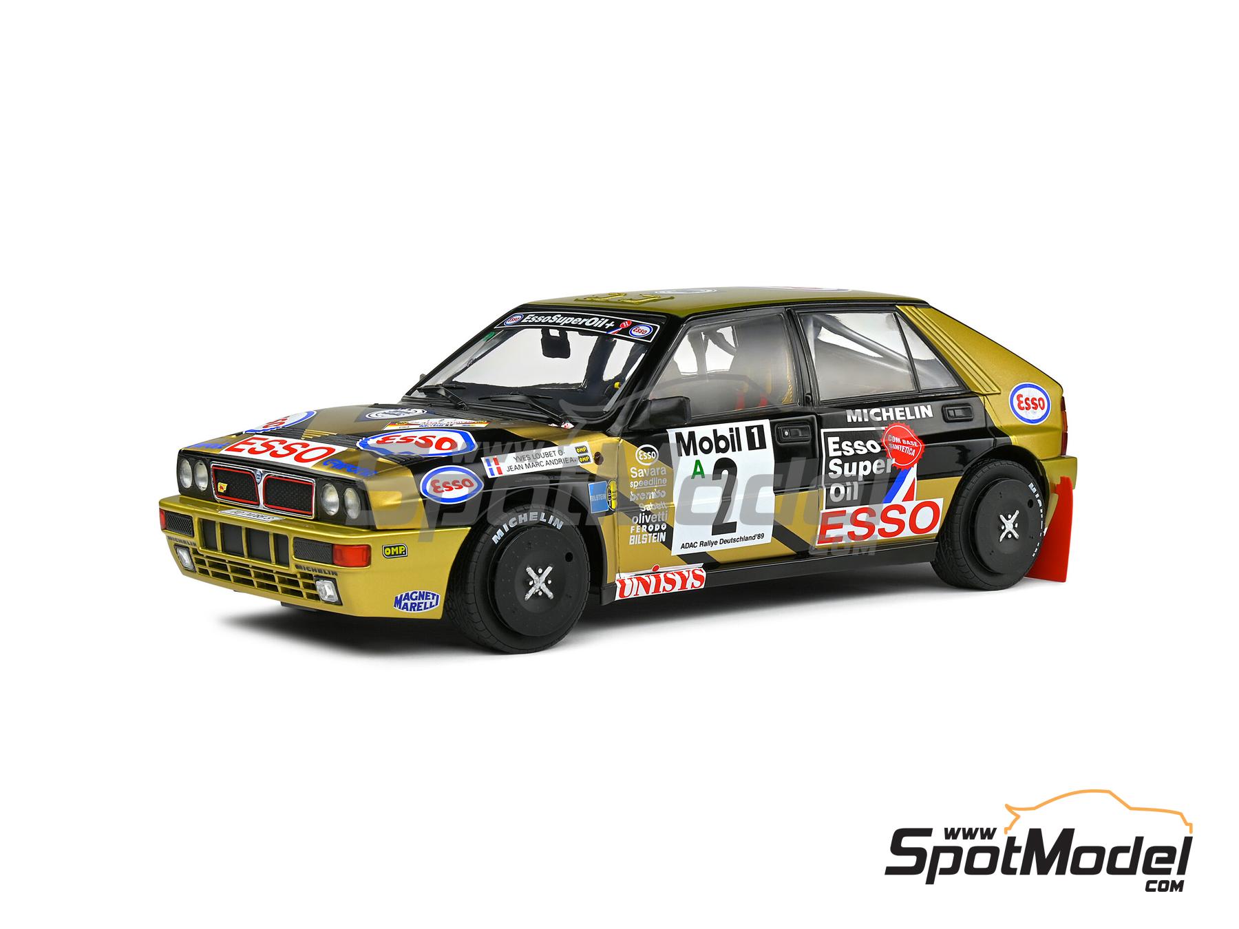 Lancia Delta HF Integrale Group A Grifone Team sponsored by Esso Super Oil  - ADAC Deutschland Rally 1989. Diecast model car in 1/18 scale manufactured