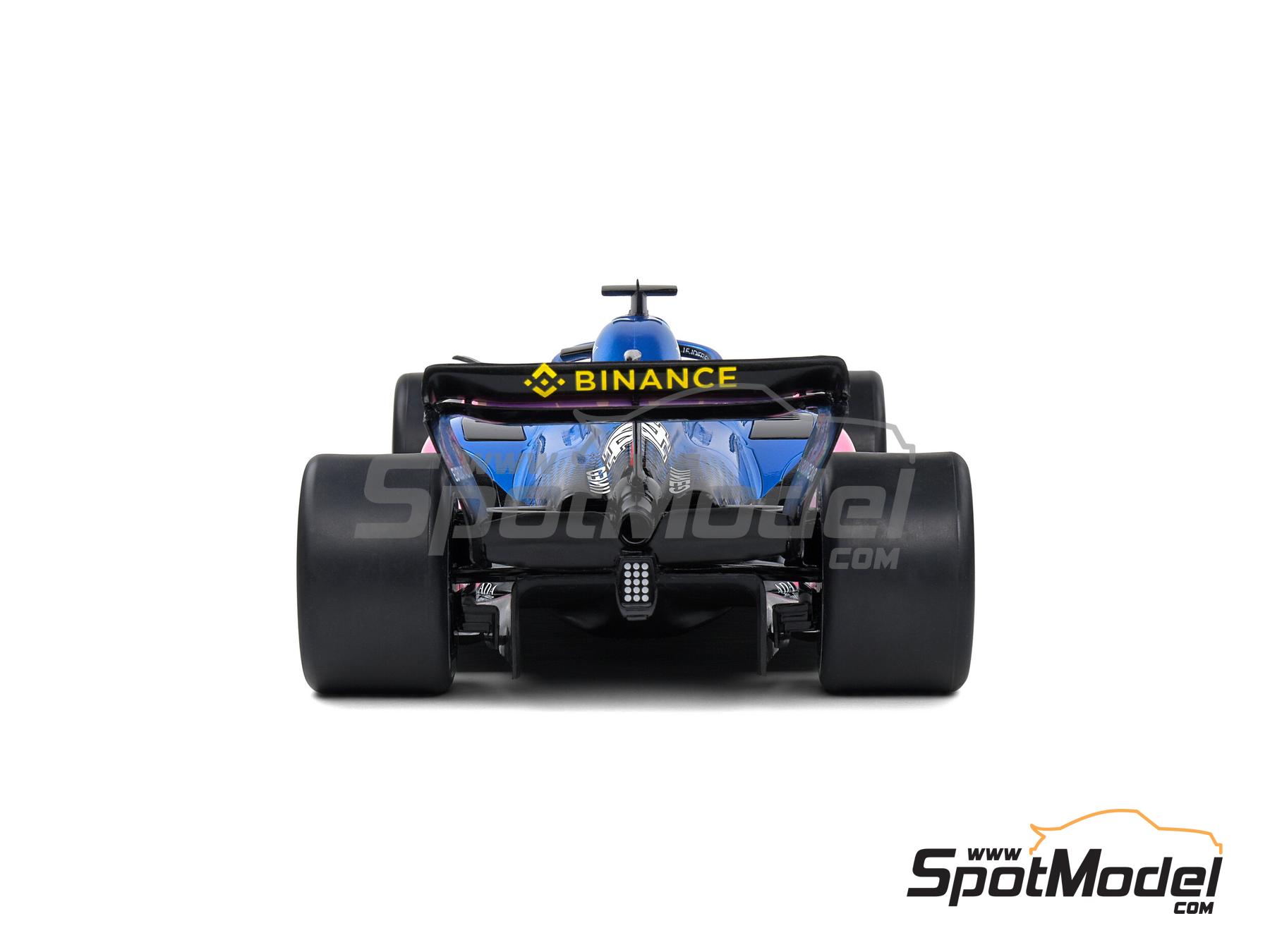 Image 3: Alpine Renault A522 sponsored by BWT - Monaco Formula 1 Grand Prix 2022 | Diecast model car in 1/18 scale manufactured by Solido (ref. DIE-60732, also 3663506019227 and S1808803)