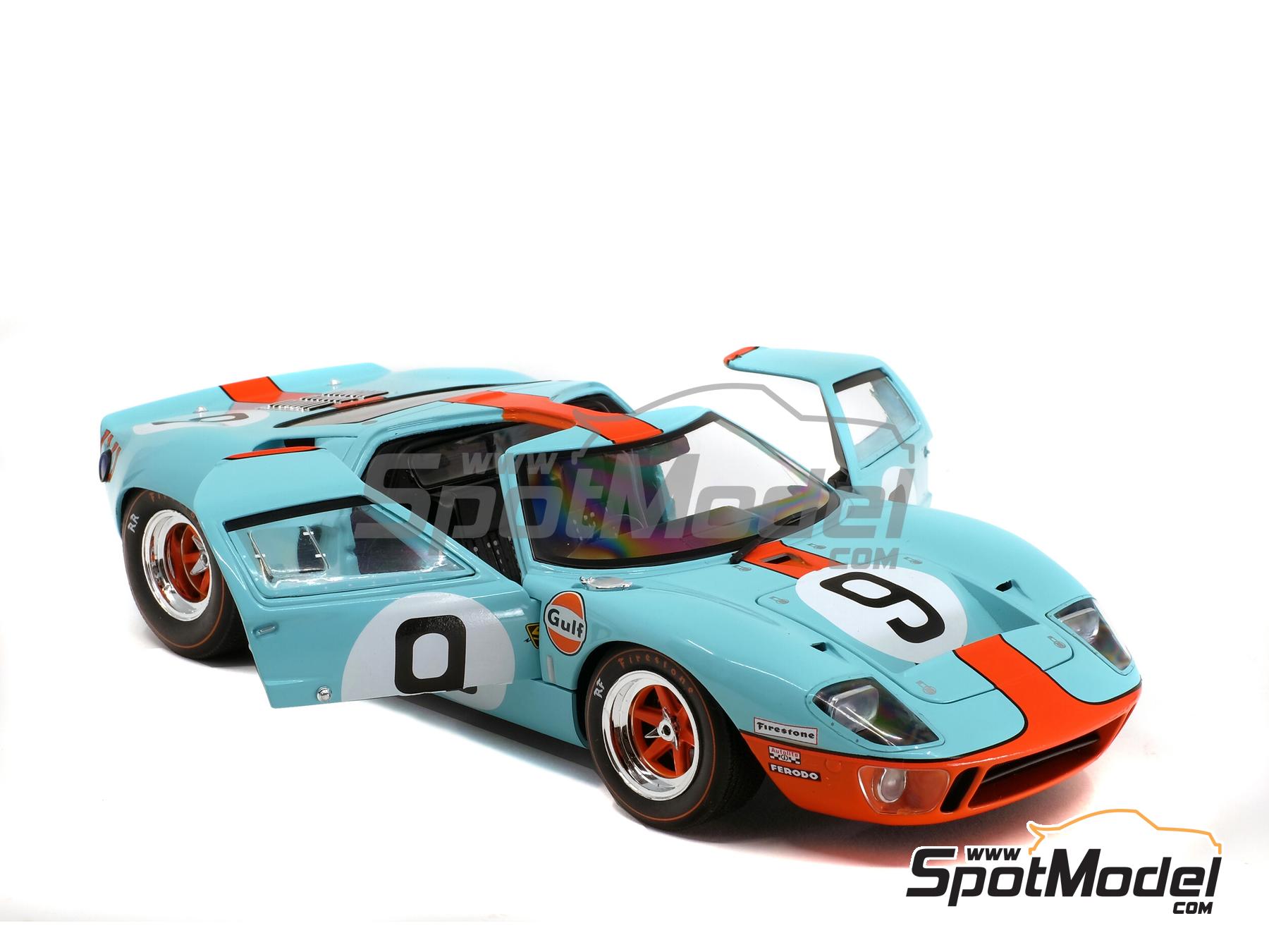 Solido S1803001 Diecast model car 1 18 scale Ford GT40 MK I John Wyer Automotive Engineering Team sponsored by Gulf 9 Pedro Rodriguez MX Lucien Bianchi BE 24 Hours Le Mans 1968 ref. DIE 60734 SpotMode...