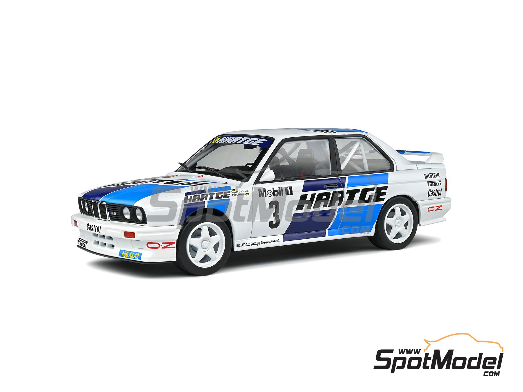 Solido S1801514 Diecast model car 1 18 scale BMW M3 E30 sponsored by Hartge 3 Ingvar Carlsson SE Per Carlsson SE ADAC Deutschland Rally 1990 ref. DIE 60737 SpotModel