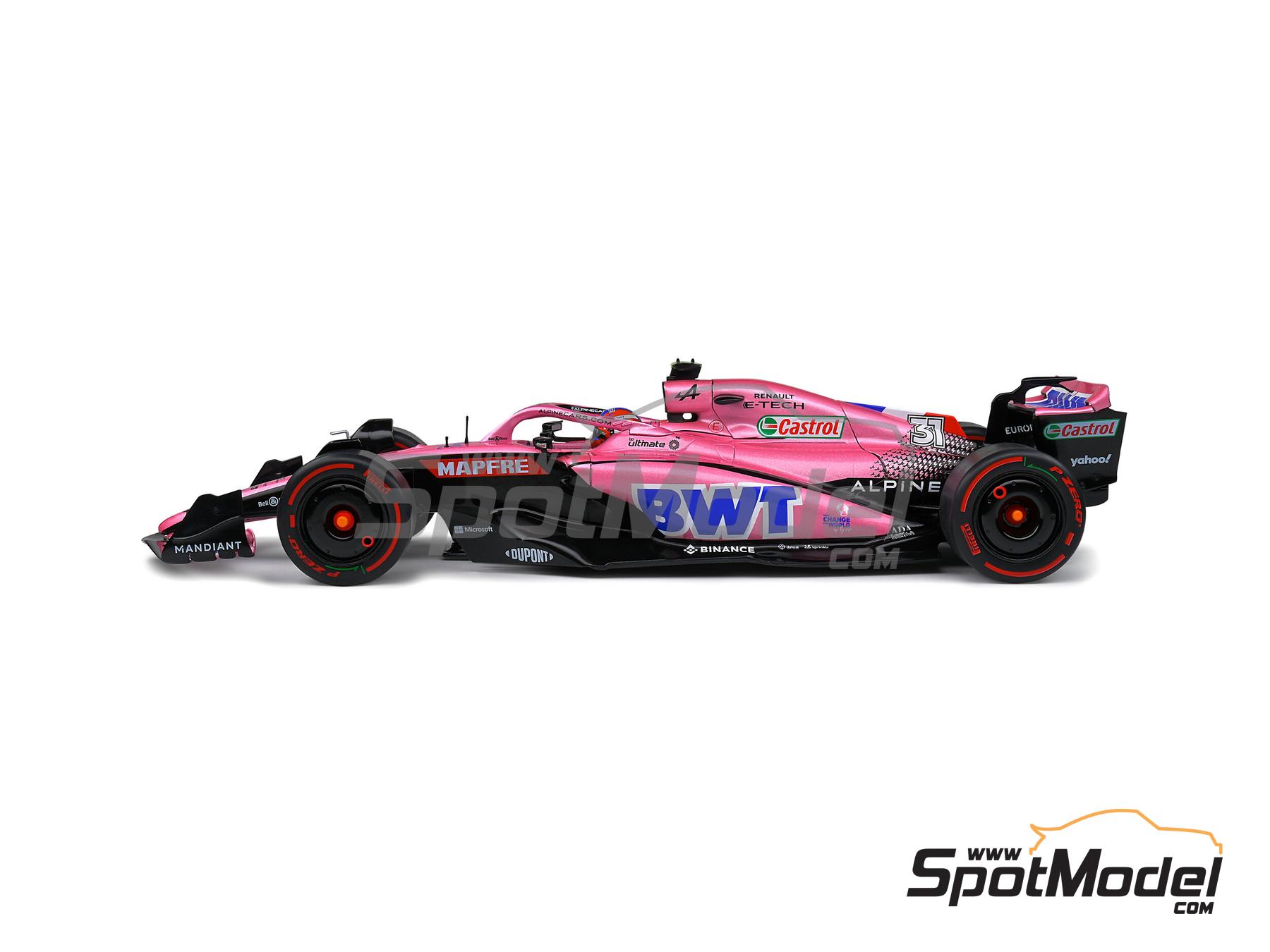 Image 2: Alpine Renault A522 sponsored by BWT - Saudi Arabian Formula 1 Grand Prix 2022 | Diecast model car in 1/18 scale manufactured by Solido (ref.&nbsp;DIE-60744, also 3663506019050 and S1808802)