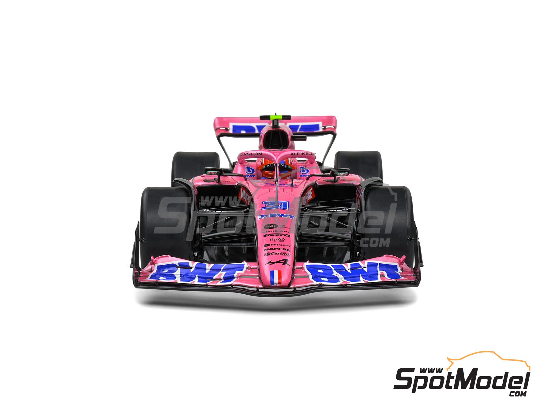 Image 6: Alpine Renault A522 sponsored by BWT - Saudi Arabian Formula 1 Grand Prix 2022 | Diecast model car in 1/18 scale manufactured by Solido (ref.&nbsp;DIE-60744, also 3663506019050 and S1808802)