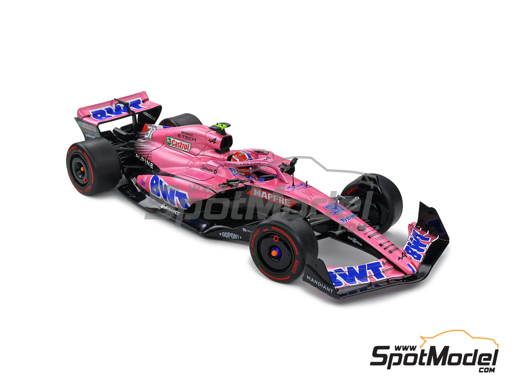 Image 8: Alpine Renault A522 sponsored by BWT - Saudi Arabian Formula 1 Grand Prix 2022 | Diecast model car in 1/18 scale manufactured by Solido (ref.&nbsp;DIE-60744, also 3663506019050 and S1808802)