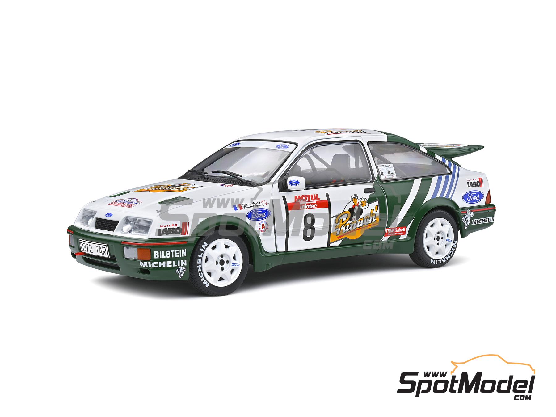 Image 1: Ford Sierra RS Cosworth Group A Ford Motor Co. Team sponsored by Panach - Tour de France Automobile - Tour de Corse 1988 | Diecast model car in 1/18 scale manufactured by Solido (ref. DIE-60748, also 3663506010682 and S1806102)