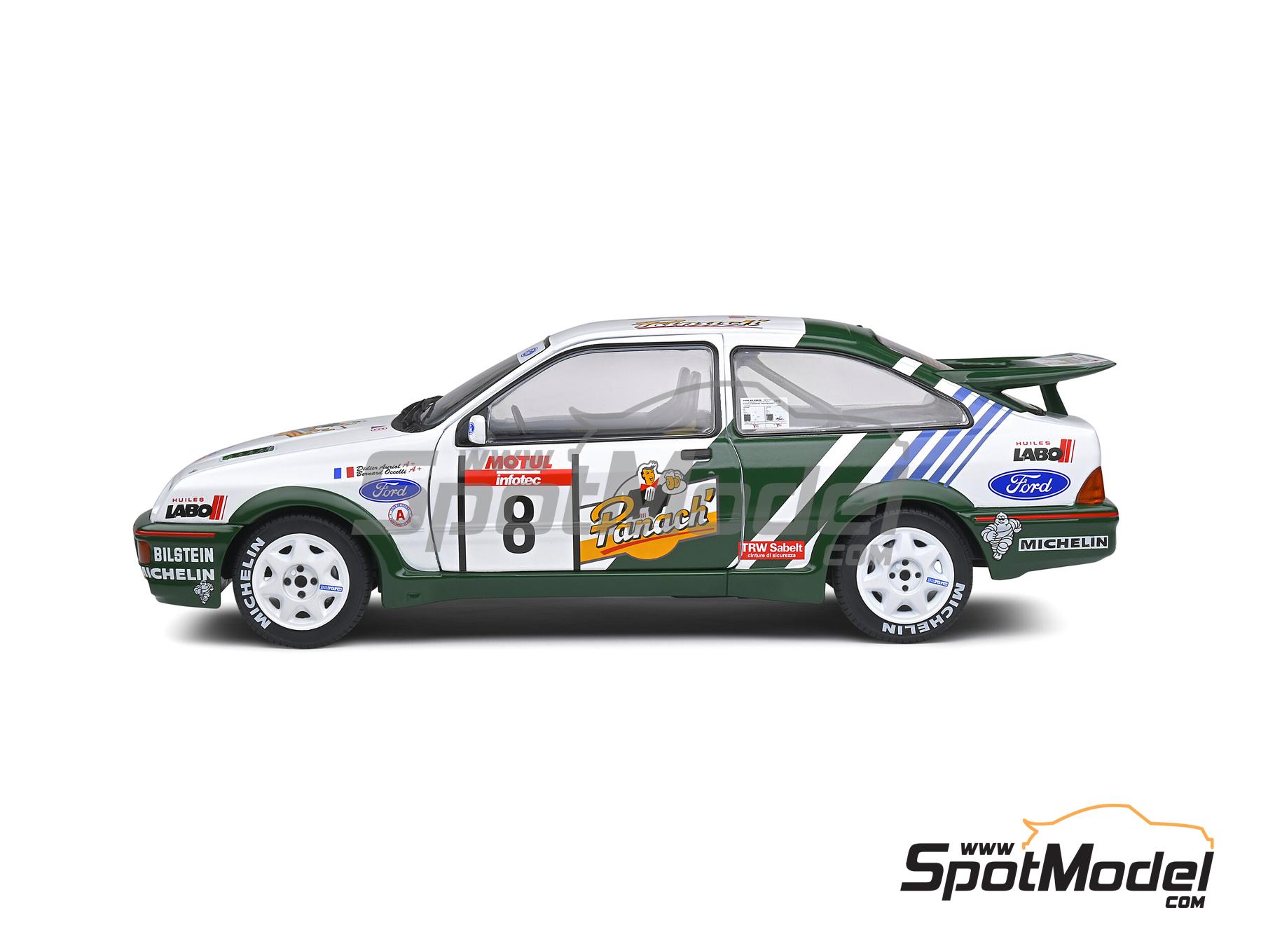 Image 2: Ford Sierra RS Cosworth Group A Ford Motor Co. Team sponsored by Panach - Tour de France Automobile - Tour de Corse 1988 | Diecast model car in 1/18 scale manufactured by Solido (ref. DIE-60748, also 3663506010682 and S1806102)