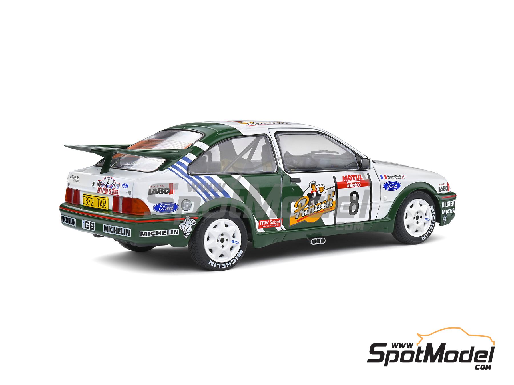 Image 4: Ford Sierra RS Cosworth Group A Ford Motor Co. Team sponsored by Panach - Tour de France Automobile - Tour de Corse 1988 | Diecast model car in 1/18 scale manufactured by Solido (ref. DIE-60748, also 3663506010682 and S1806102)