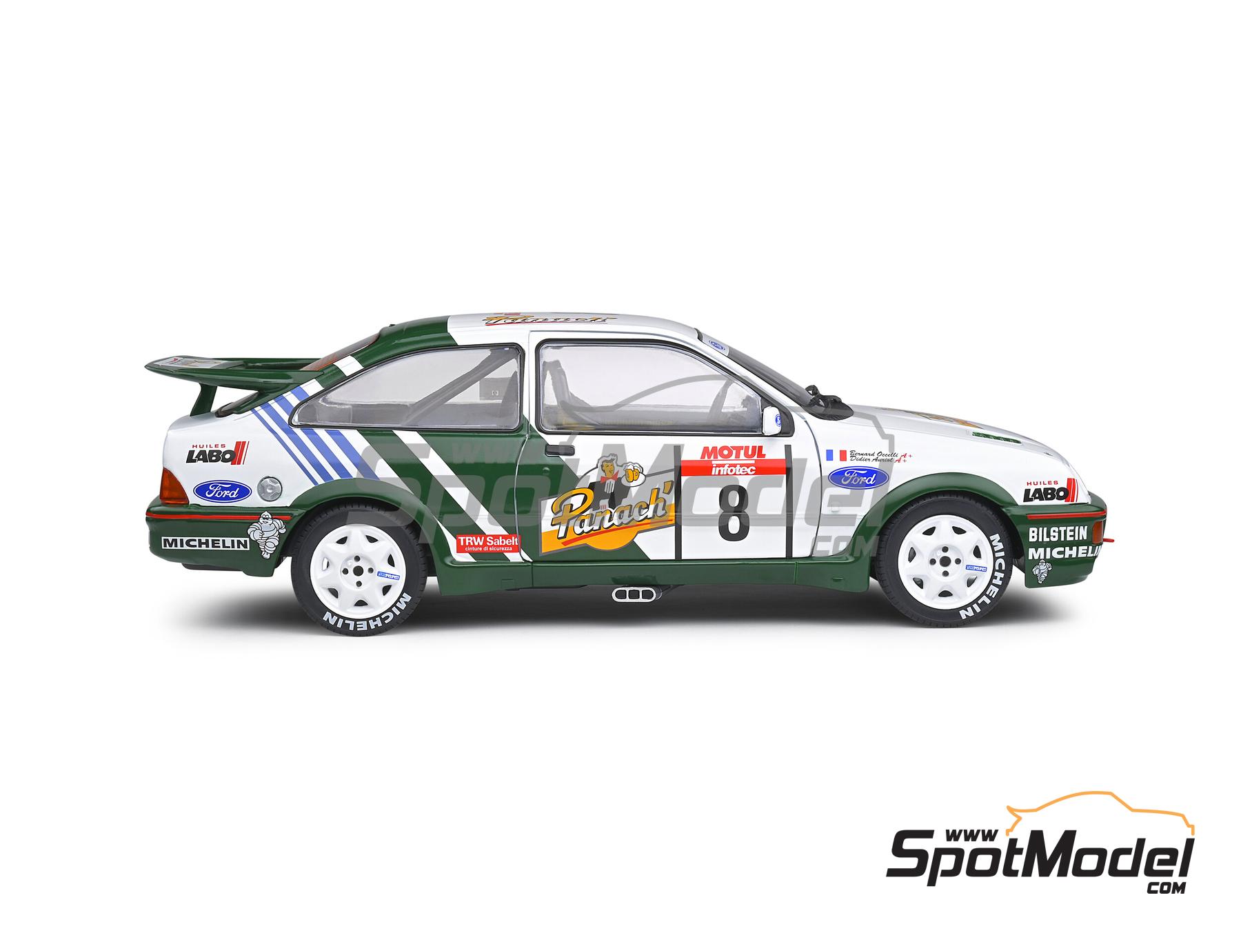 Image 5: Ford Sierra RS Cosworth Group A Ford Motor Co. Team sponsored by Panach - Tour de France Automobile - Tour de Corse 1988 | Diecast model car in 1/18 scale manufactured by Solido (ref. DIE-60748, also 3663506010682 and S1806102)