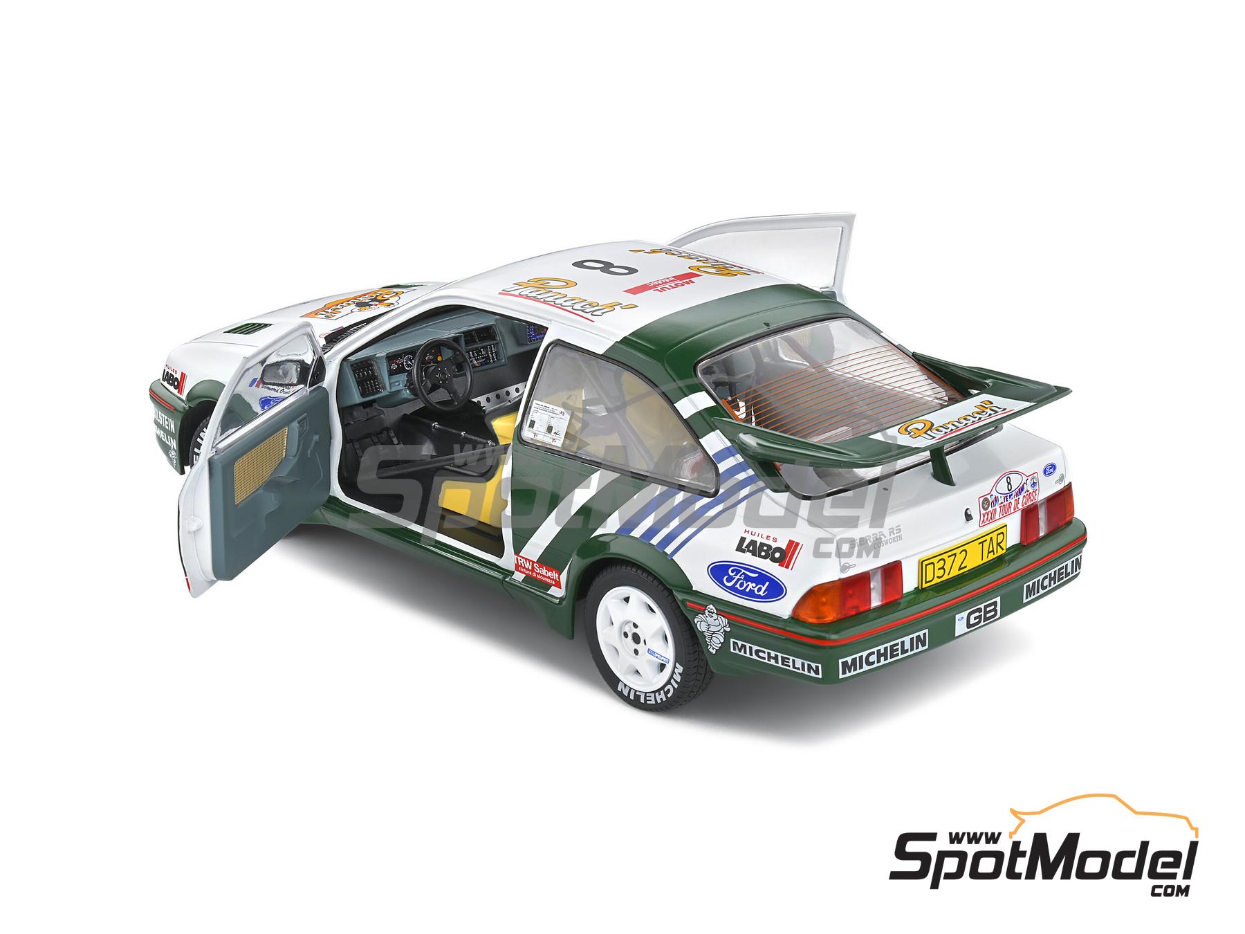 Image 7: Ford Sierra RS Cosworth Group A Ford Motor Co. Team sponsored by Panach - Tour de France Automobile - Tour de Corse 1988 | Diecast model car in 1/18 scale manufactured by Solido (ref. DIE-60748, also 3663506010682 and S1806102)