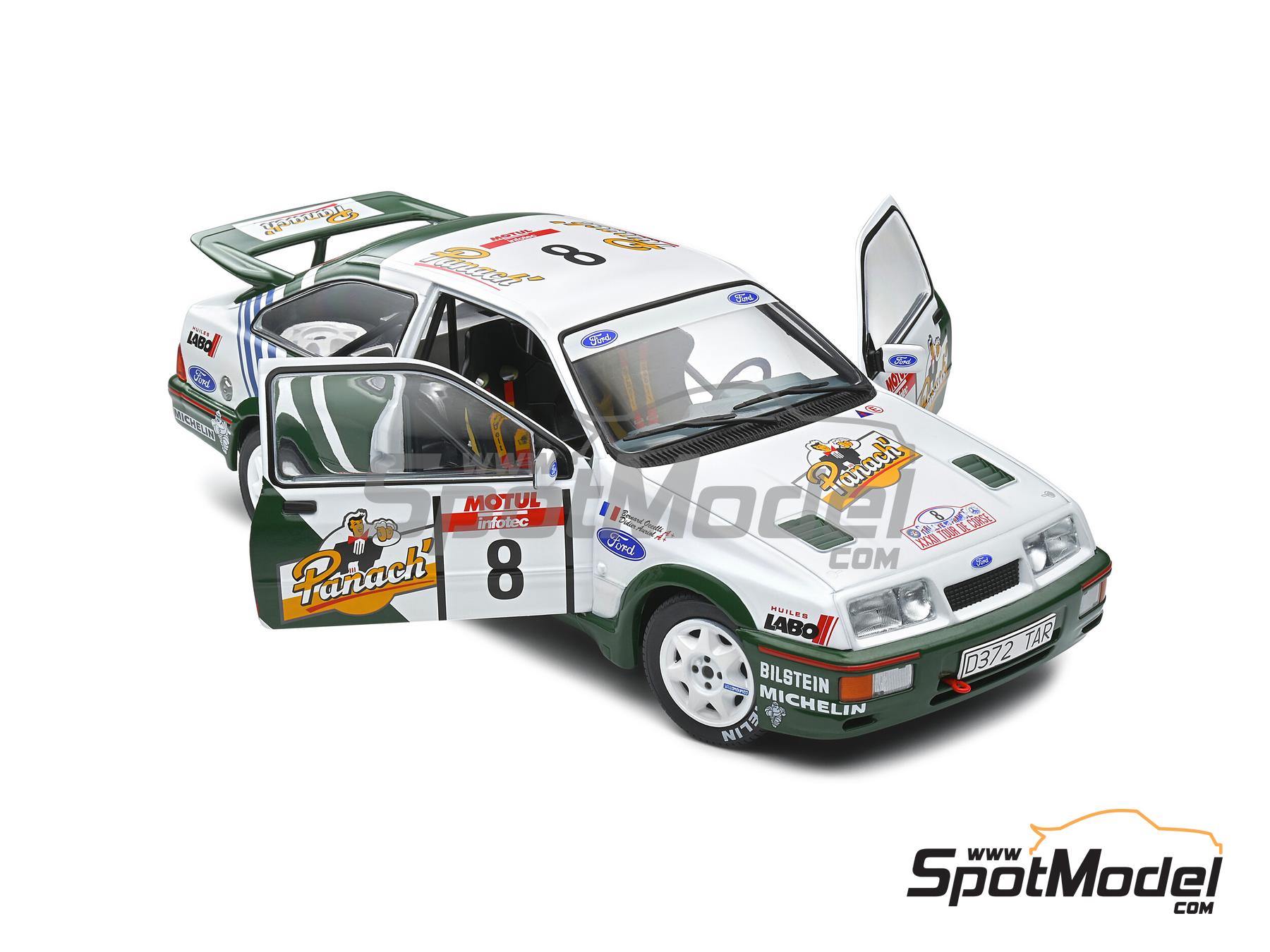 Image 8: Ford Sierra RS Cosworth Group A Ford Motor Co. Team sponsored by Panach - Tour de France Automobile - Tour de Corse 1988 | Diecast model car in 1/18 scale manufactured by Solido (ref. DIE-60748, also 3663506010682 and S1806102)
