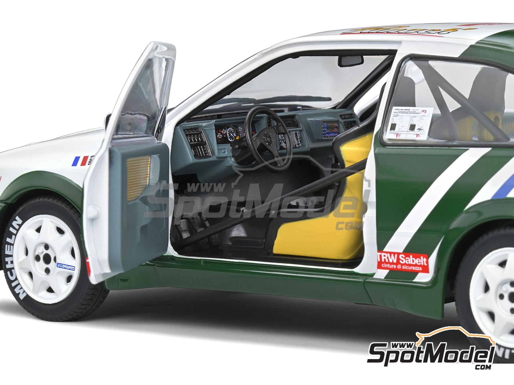 Image 9: Ford Sierra RS Cosworth Group A Ford Motor Co. Team sponsored by Panach - Tour de France Automobile - Tour de Corse 1988 | Diecast model car in 1/18 scale manufactured by Solido (ref. DIE-60748, also 3663506010682 and S1806102)