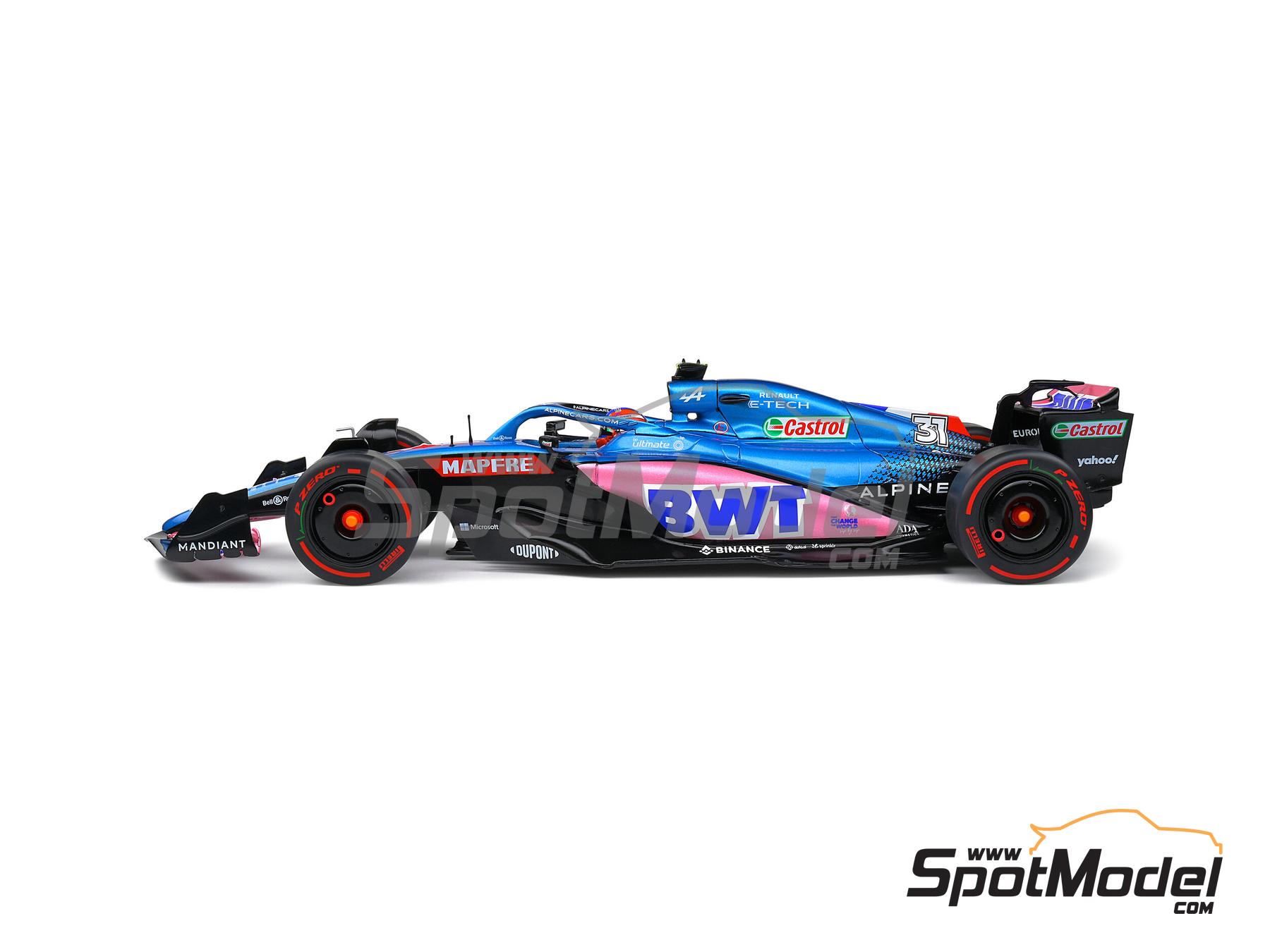 Image 2: Alpine Renault A522 sponsored by BWT - Australian Formula 1 Grand Prix 2022 | Diecast model car in 1/18 scale manufactured by Solido (ref. DIE-60749, also 3663506019241 and S1808804)
