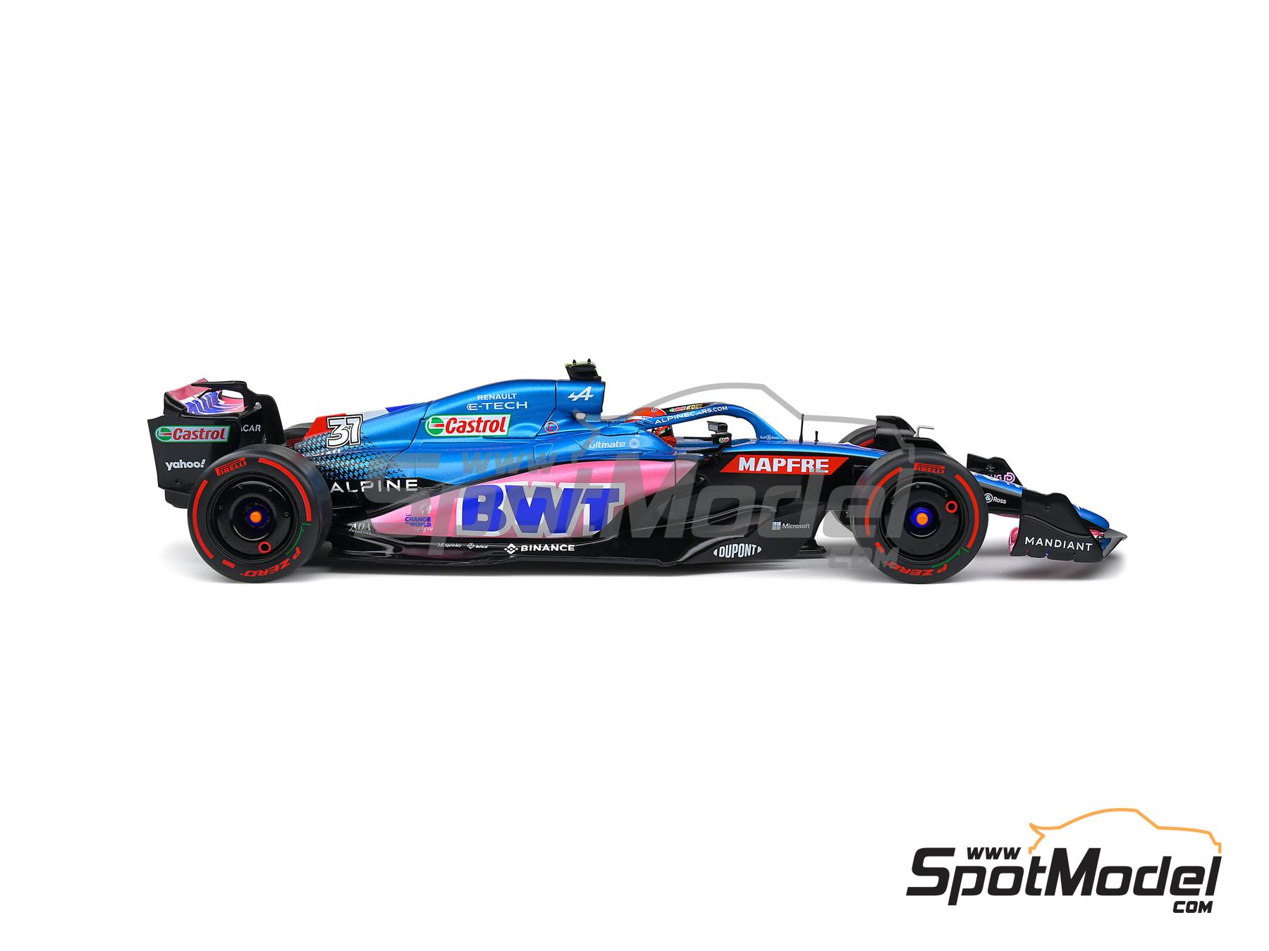 Image 5: Alpine Renault A522 sponsored by BWT - Australian Formula 1 Grand Prix 2022 | Diecast model car in 1/18 scale manufactured by Solido (ref. DIE-60749, also 3663506019241 and S1808804)