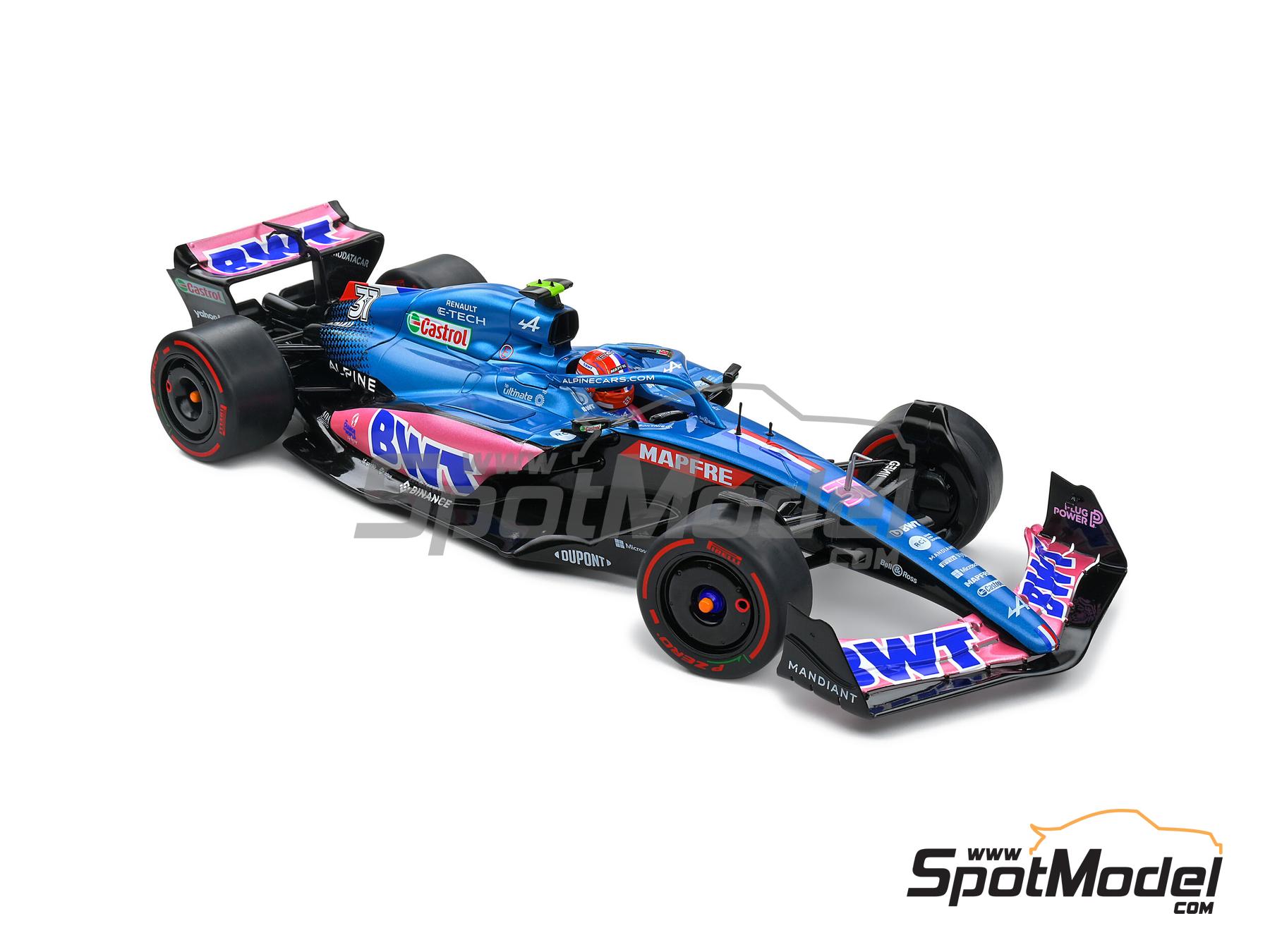 Image 8: Alpine Renault A522 sponsored by BWT - Australian Formula 1 Grand Prix 2022 | Diecast model car in 1/18 scale manufactured by Solido (ref. DIE-60749, also 3663506019241 and S1808804)