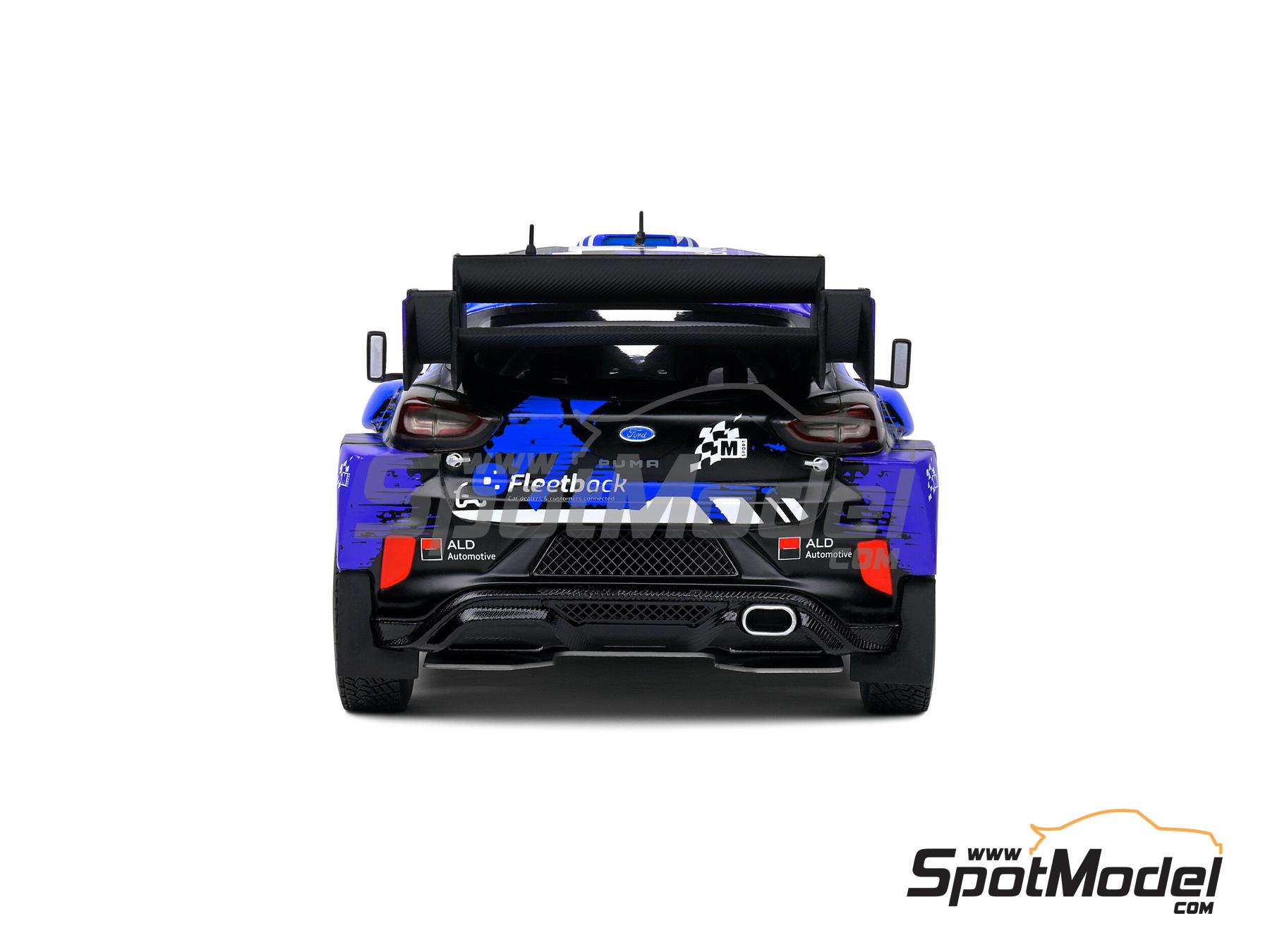 Image 3: Ford Puma Rally1 Hybrid M-Sport Ford WRT Team sponsored by Fleetback - Safary Rally Kenya 2022 | Diecast model car in 1/18 scale manufactured by Solido (ref.&nbsp;DIE-60824, also 3663506040177 and S1809506)