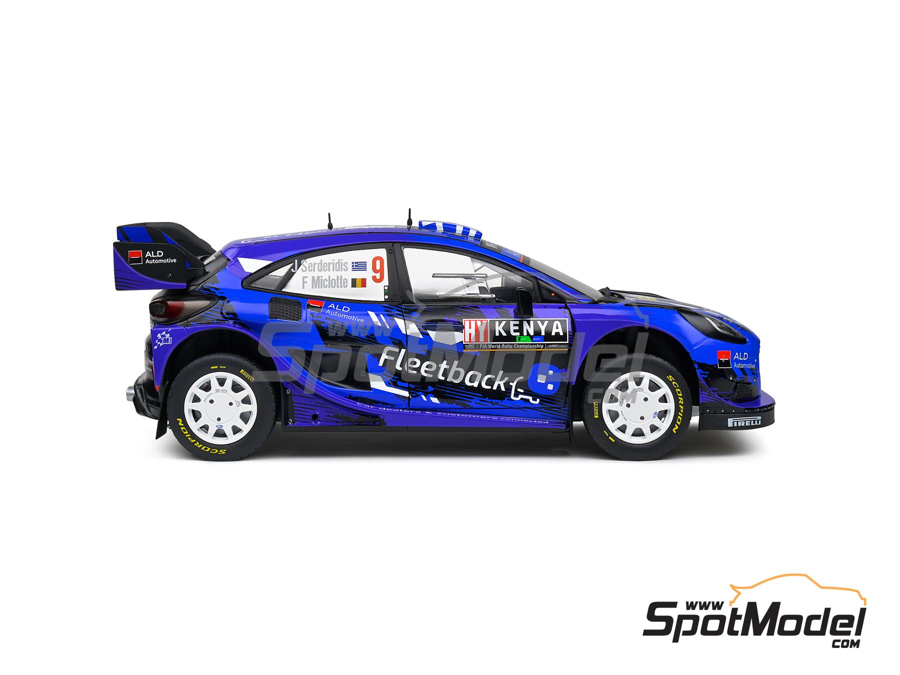 Image 5: Ford Puma Rally1 Hybrid M-Sport Ford WRT Team sponsored by Fleetback - Safary Rally Kenya 2022 | Diecast model car in 1/18 scale manufactured by Solido (ref.&nbsp;DIE-60824, also 3663506040177 and S1809506)
