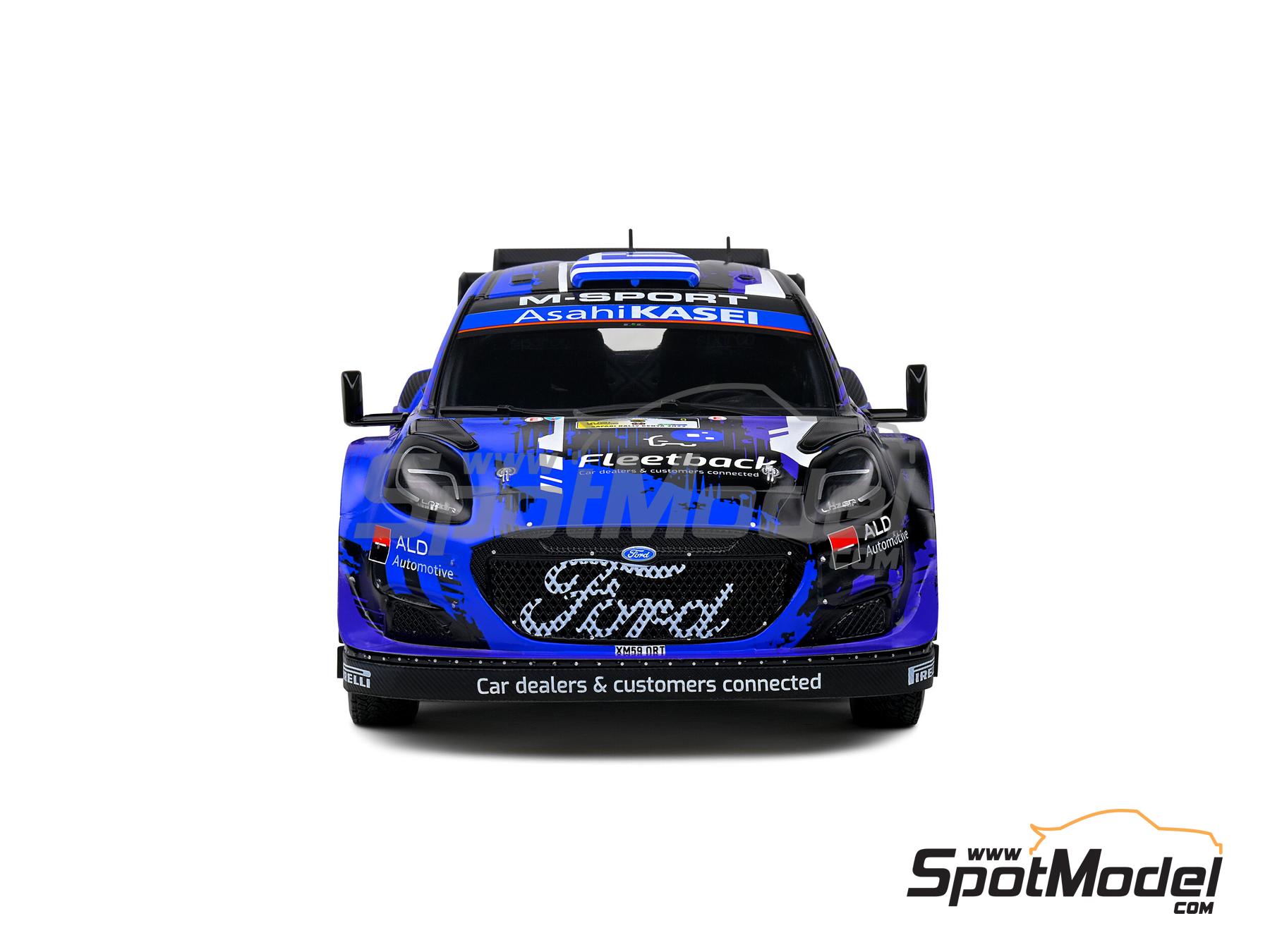 Image 6: Ford Puma Rally1 Hybrid M-Sport Ford WRT Team sponsored by Fleetback - Safary Rally Kenya 2022 | Diecast model car in 1/18 scale manufactured by Solido (ref.&nbsp;DIE-60824, also 3663506040177 and S1809506)
