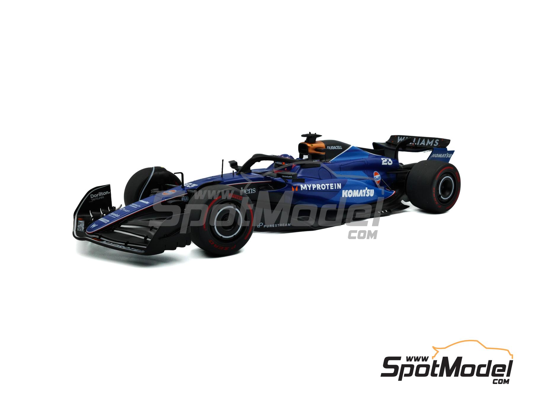 Image 1: Williams Mercedes FW46 sponsored by Komatsu, Gulf - Saudi Arabian Formula 1 Grand Prix 2024 | Diecast model car in 1/18 scale manufactured by Solido (ref.&nbsp;DIE-61613, also S1814401)