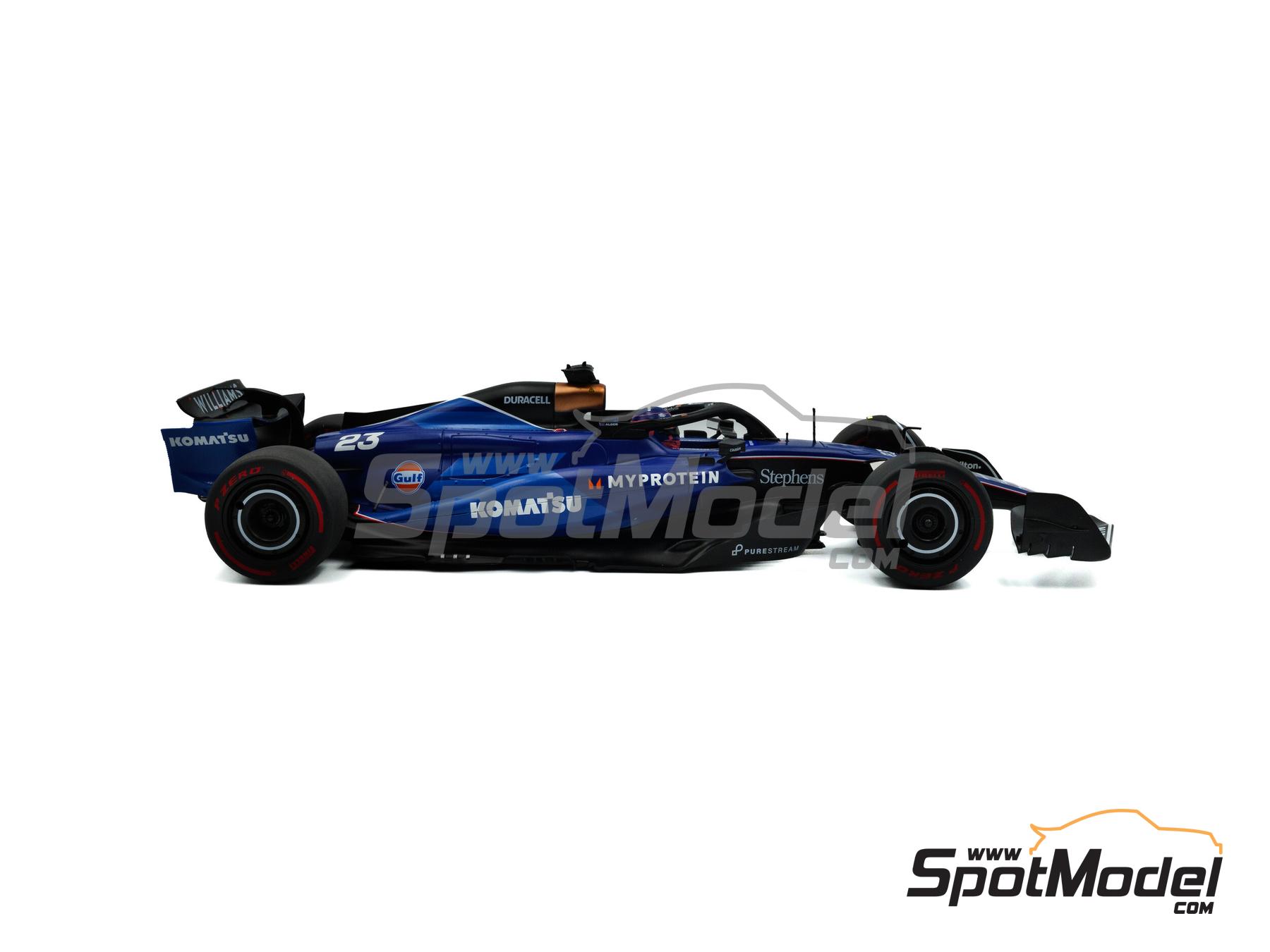 Image 6: Williams Mercedes FW46 sponsored by Komatsu, Gulf - Saudi Arabian Formula 1 Grand Prix 2024 | Diecast model car in 1/18 scale manufactured by Solido (ref.&nbsp;DIE-61613, also S1814401)