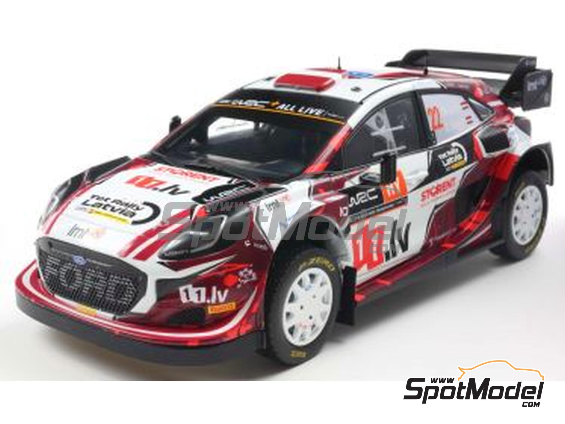 Image 1: Ford Puma Rally1 Hybrid M-Sport Ford WRT Team sponsored by 11.LV - Latvia Rally 2024 | Diecast model car in 1/18 scale manufactured by Solido (ref.&nbsp;DIE-61911, also 3663506044434 and S1809507)