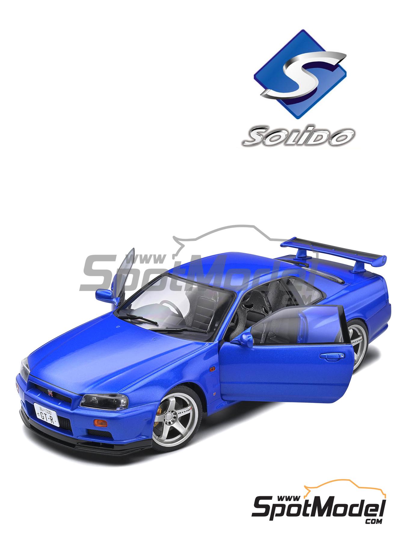 Voiture Miniature Nissan Skyline (R34) GT-R Bayside Blue 1999 1/18 -  S1804306 SOLIDO