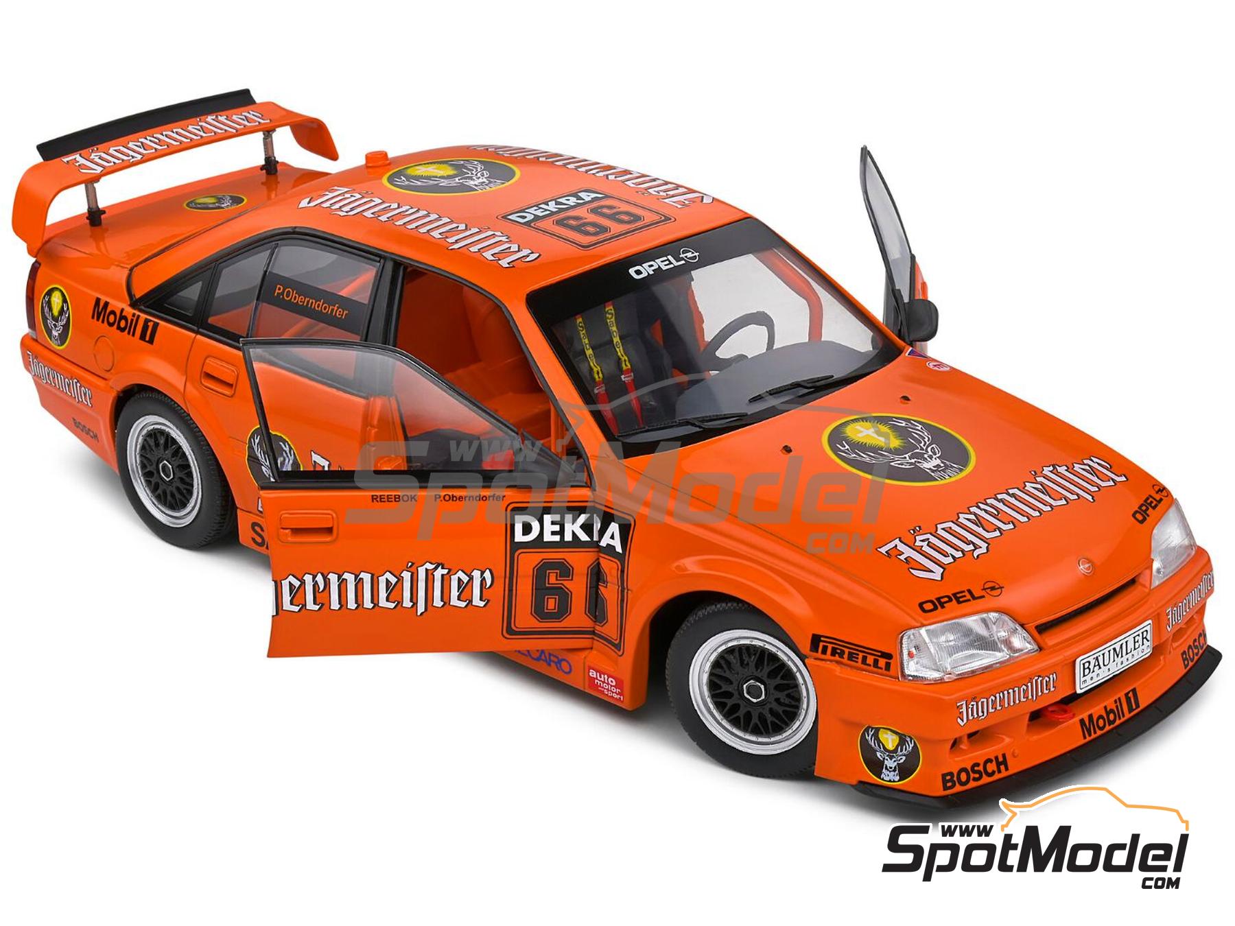 Opel Omega Evo 500 sponsored by Jagermeister - DTM 1991. Diecast model car  in 1/18 scale manufactured by Solido (ref. DIE-59700, also 3663506021015 an