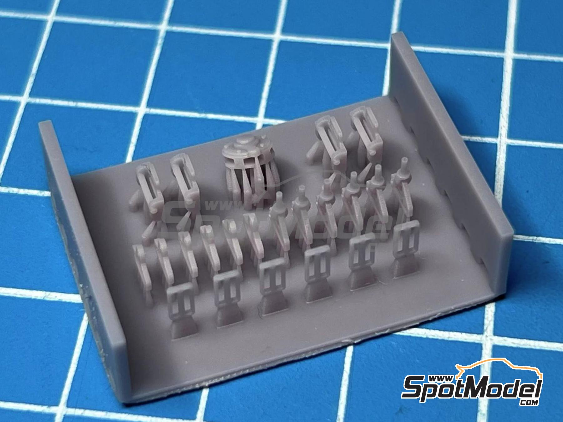 Image 5: 5-Point Racing seatbelt buckles - open type | Seatbelts in 1/20 scale manufactured by Stone Models (ref.&nbsp;A034-2023, also A034/2023)