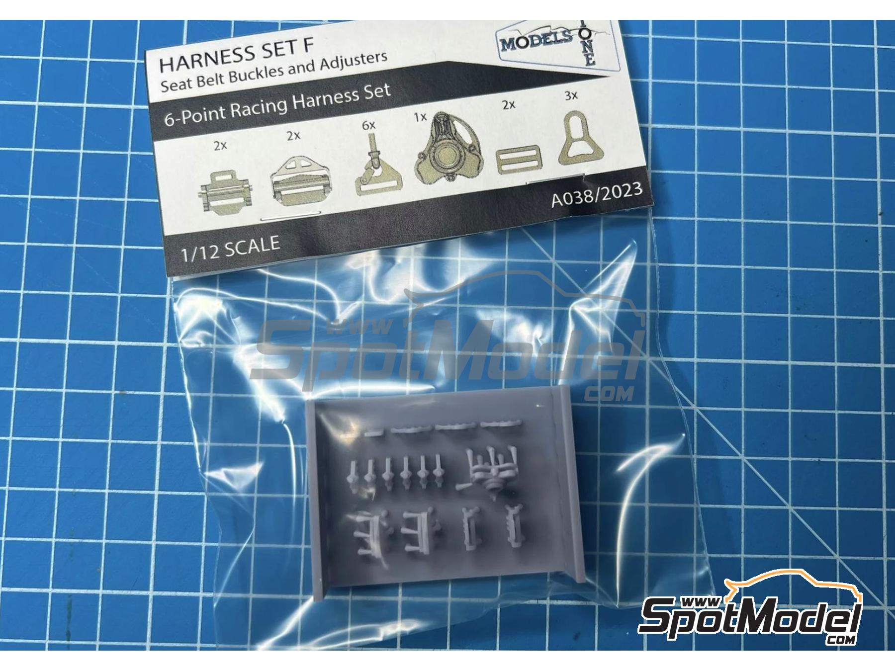 Image 2: 6-Point Racing seatbelt buckles | Seatbelts in 1/20 scale manufactured by Stone Models (ref.&nbsp;A037-2023, also A037/2023)