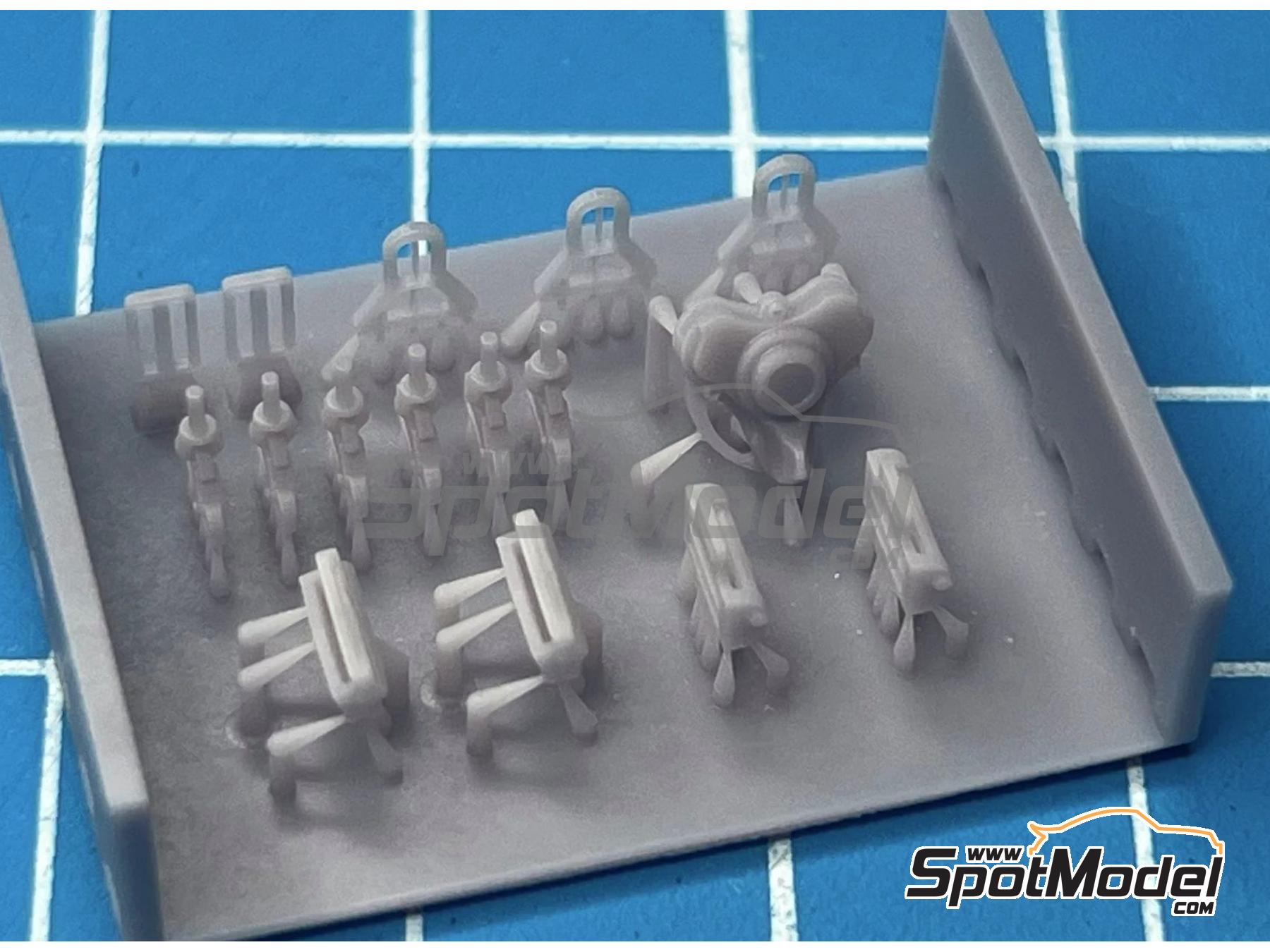 Image 5: 6-Point Racing seatbelt buckles | Seatbelts in 1/20 scale manufactured by Stone Models (ref.&nbsp;A037-2023, also A037/2023)