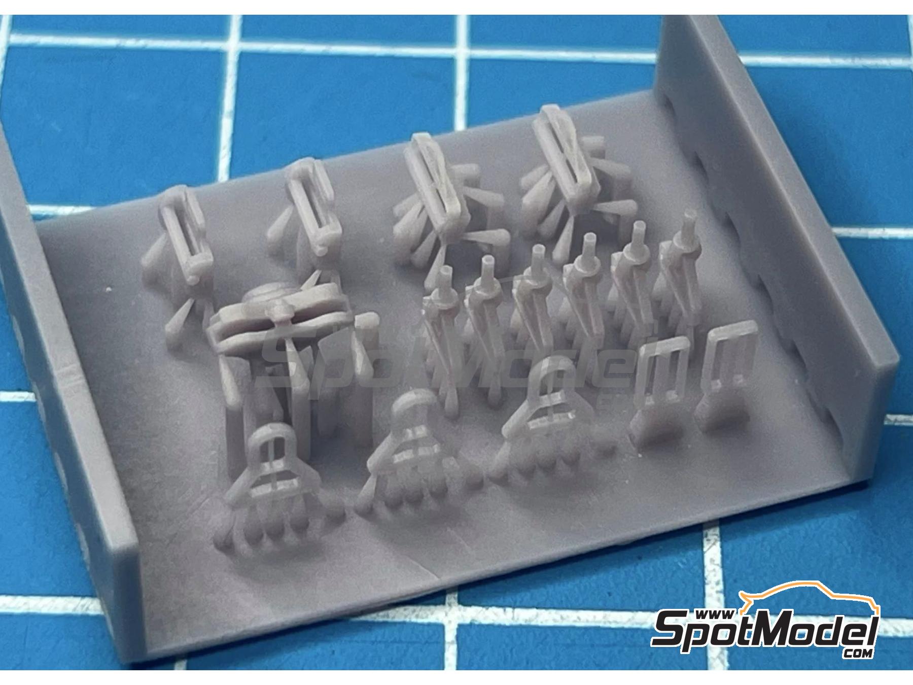 Image 6: 6-Point Racing seatbelt buckles | Seatbelts in 1/20 scale manufactured by Stone Models (ref.&nbsp;A037-2023, also A037/2023)