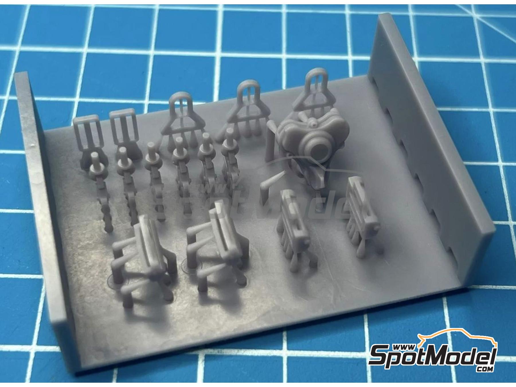 Image 3: 6-Point Racing seatbelt buckles | Seatbelts in 1/12 scale manufactured by Stone Models (ref.&nbsp;A038-2023, also A038/2023)