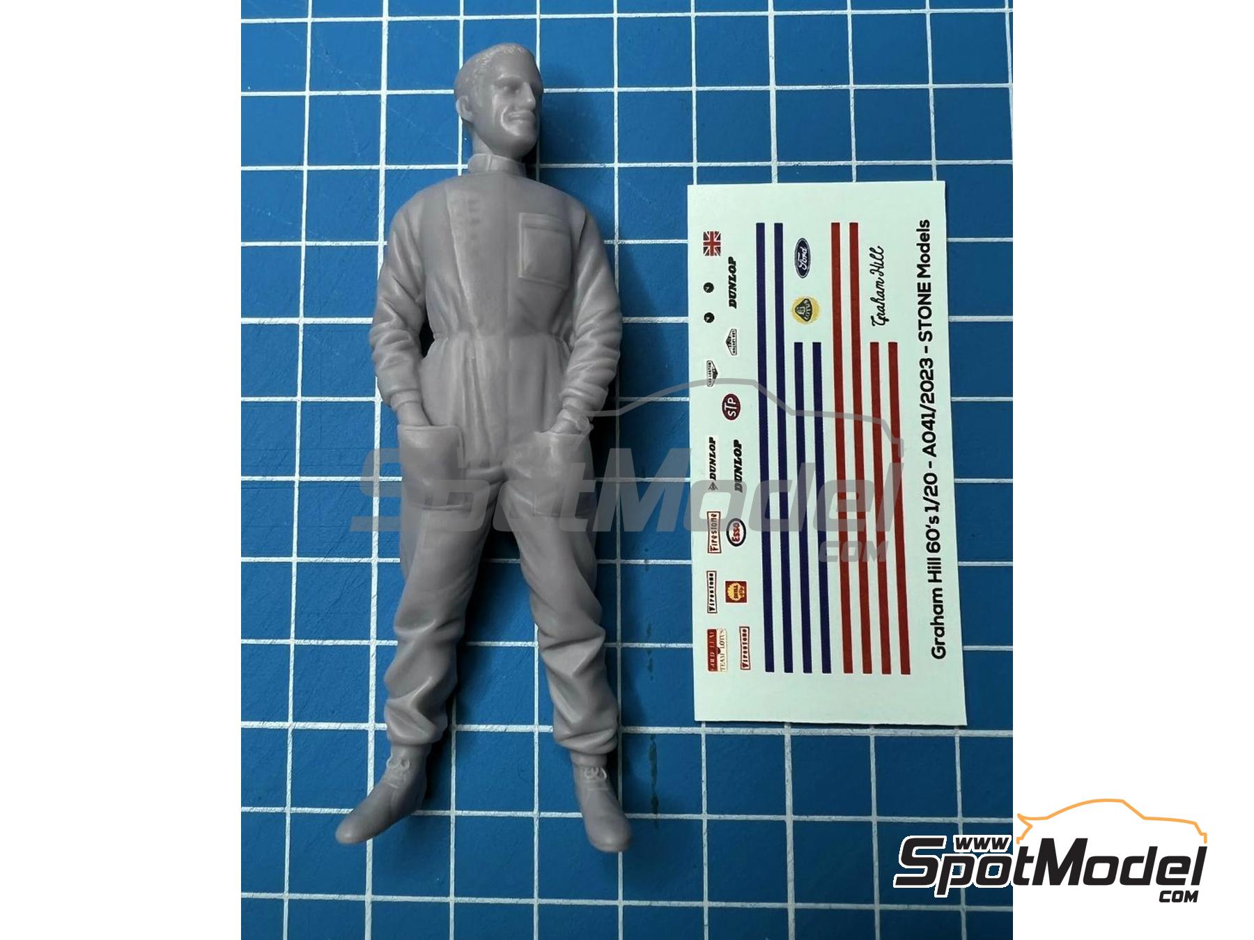 Image 2: Graham Hill | Figure in 1/20 scale manufactured by Stone Models (ref. A041-2023, also A041/2023)