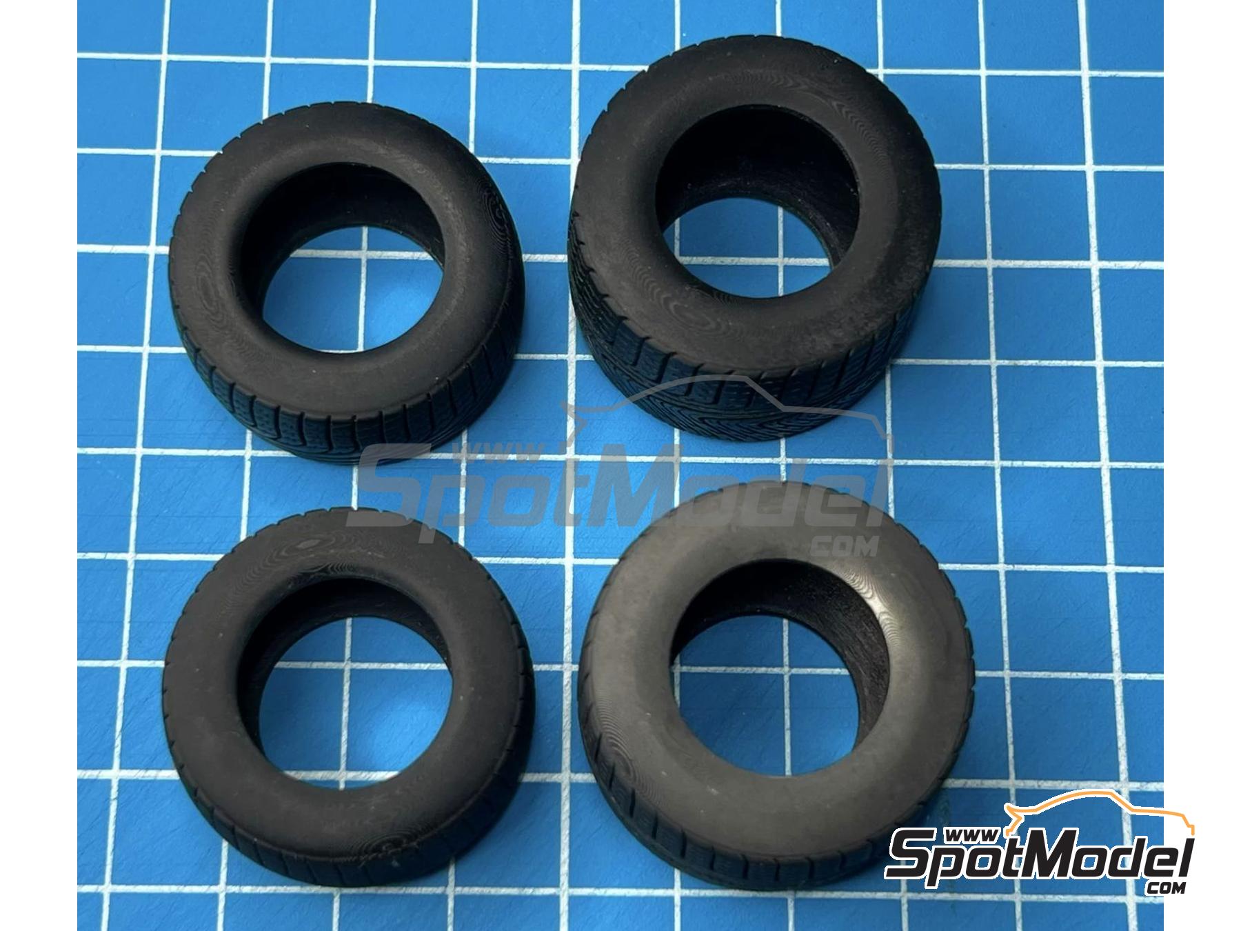 Image 1: Neumáticos de lluvia asimétricos - Benetton Ford B192 -  1991 y 1992 | Neumáticos en escala 1/20 fabricado por Stone Models (ref. A047-2024, tambien A047/2024)