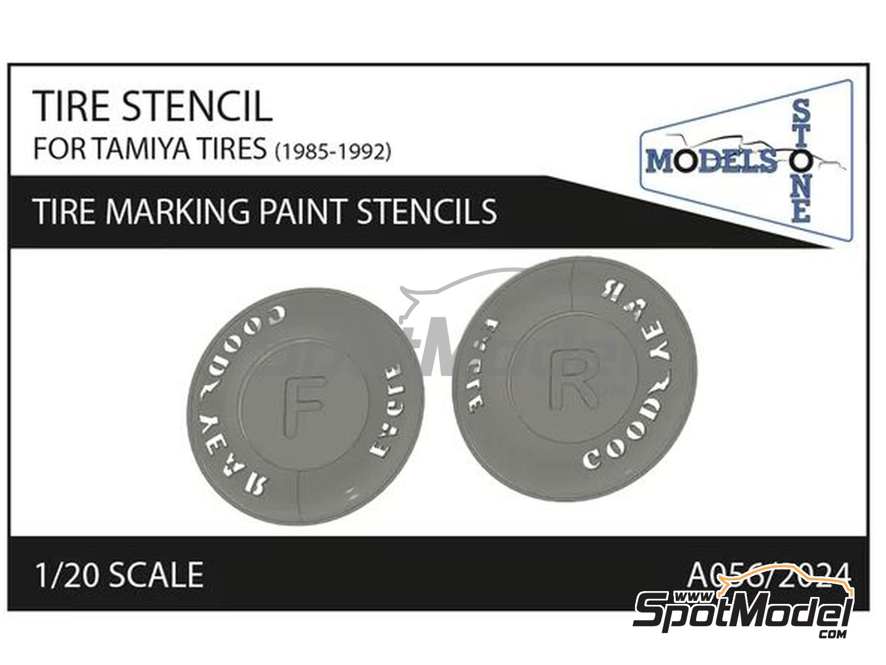 Image 1: Plantillas Goodyear para neum&aacute;ticos (1985-1992) | Logotipos en escala&nbsp;1/20 fabricado por Stone Models (ref.&nbsp;A056-2024, tambien A056/2024)
