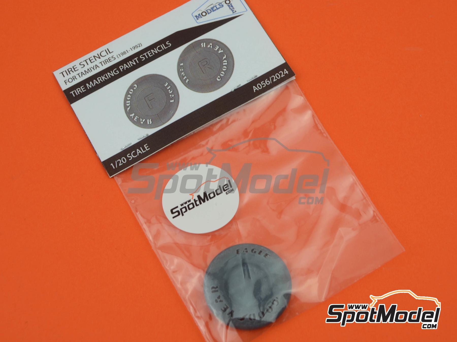 Image 6: Plantillas Goodyear para neum&aacute;ticos (1985-1992) | Logotipos en escala&nbsp;1/20 fabricado por Stone Models (ref.&nbsp;A056-2024, tambien A056/2024)