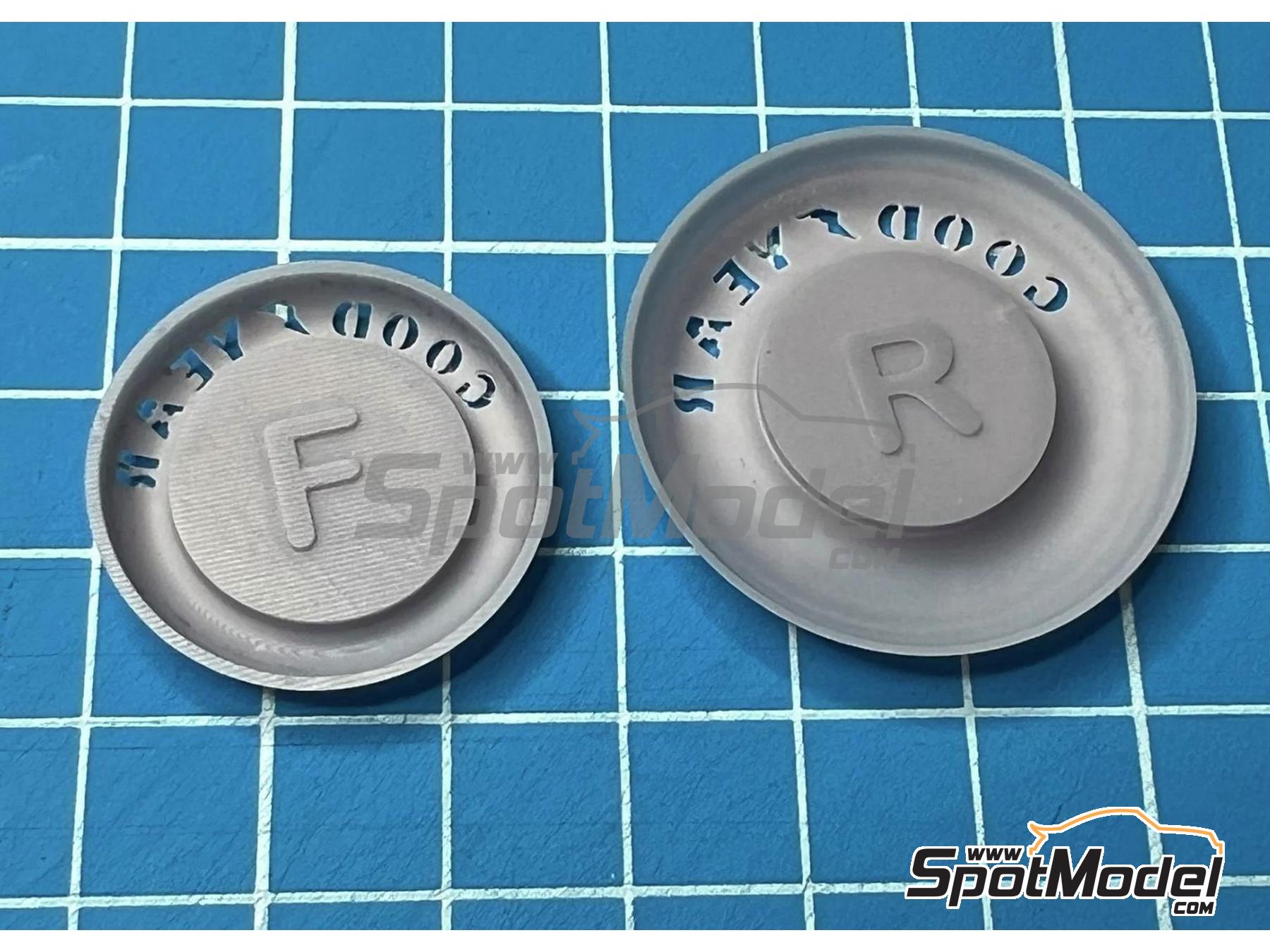 Image 2: Goodyear Tire paint stencils (1976-1978) | Logotypes in 1/20 scale manufactured by Stone Models (ref.&nbsp;A058-2024, also A058/2024)